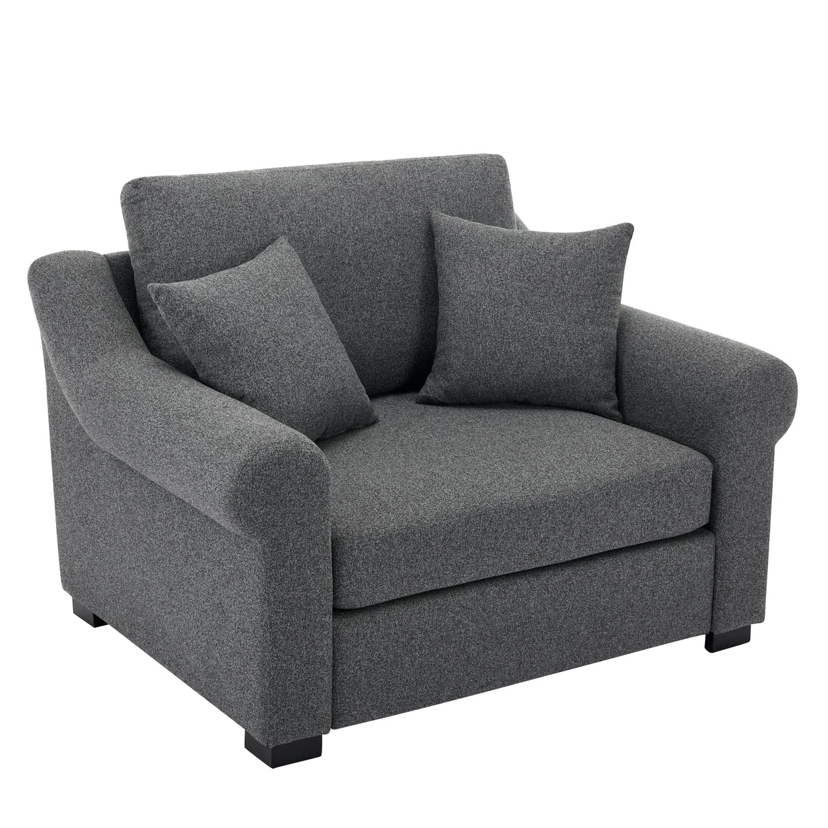 THE FURNITURE CO. Accent Chair Modern Oversized Armchair In Gray Chenille