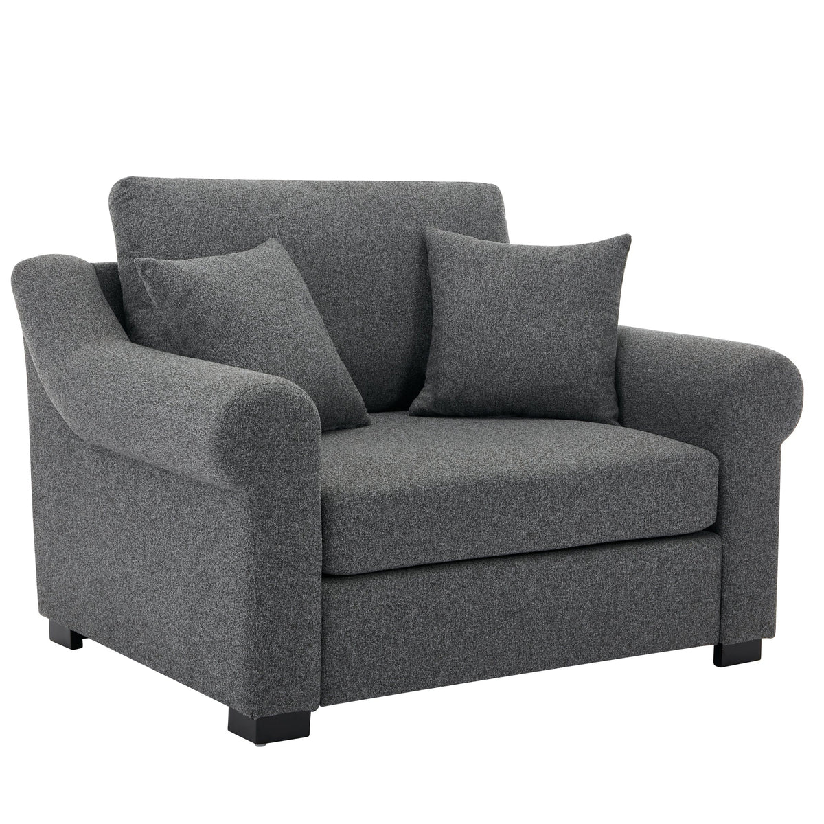 THE FURNITURE CO. Accent Chair Modern Oversized Armchair In Gray Chenille