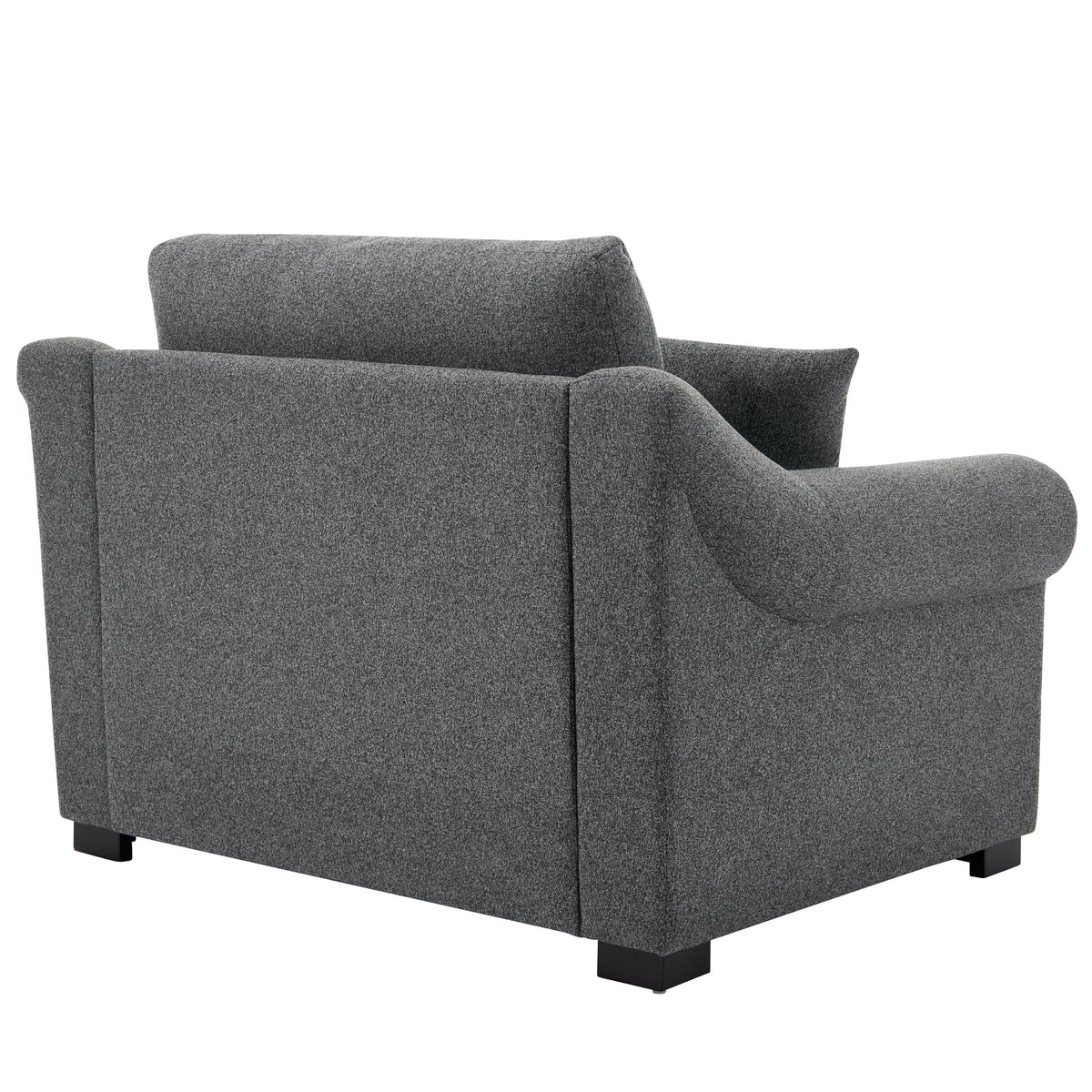 THE FURNITURE CO. Accent Chair Modern Oversized Armchair In Gray Chenille