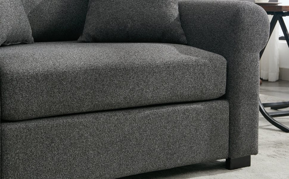 THE FURNITURE CO. Accent Chair Modern Oversized Armchair In Gray Chenille