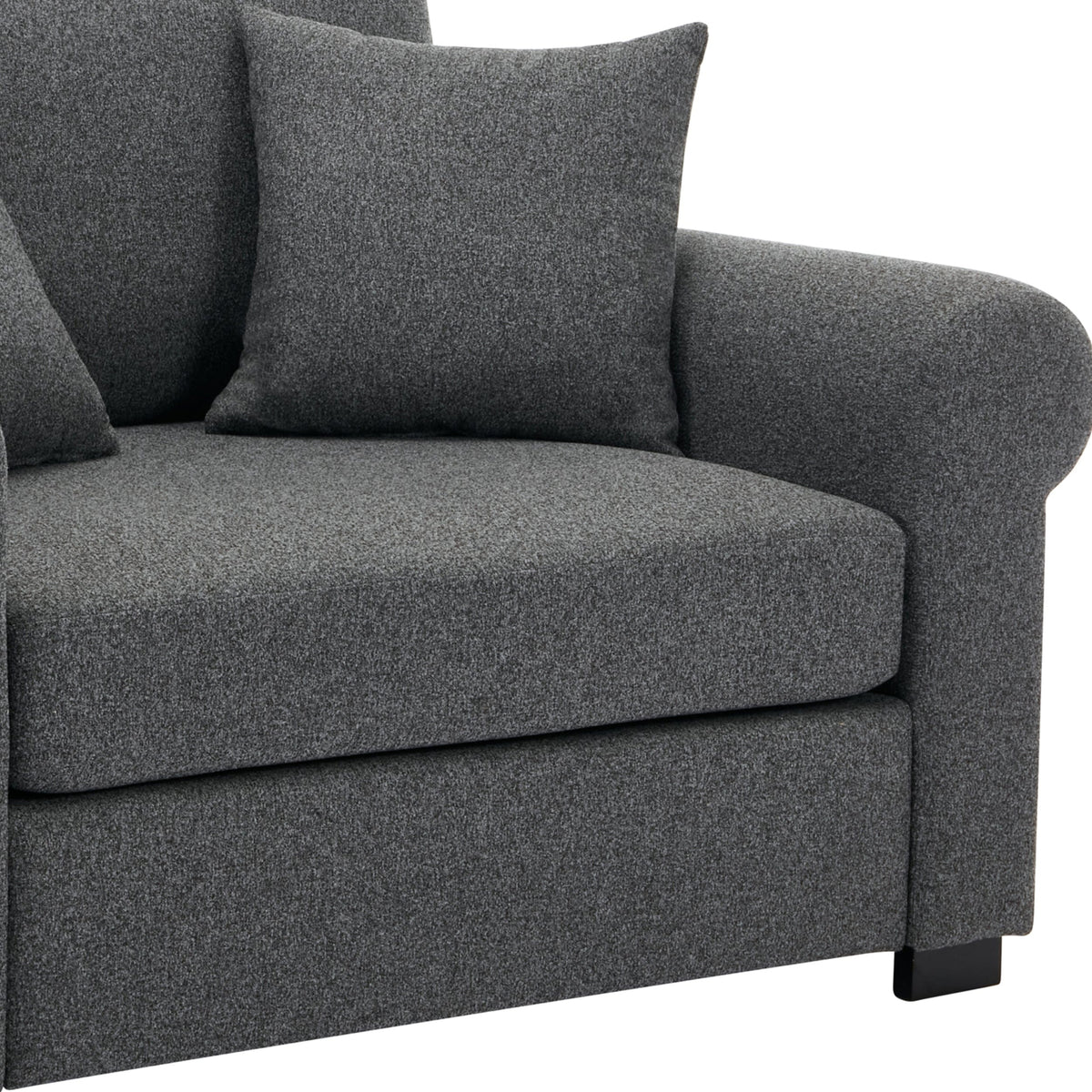 THE FURNITURE CO. Accent Chair Modern Oversized Armchair In Gray Chenille