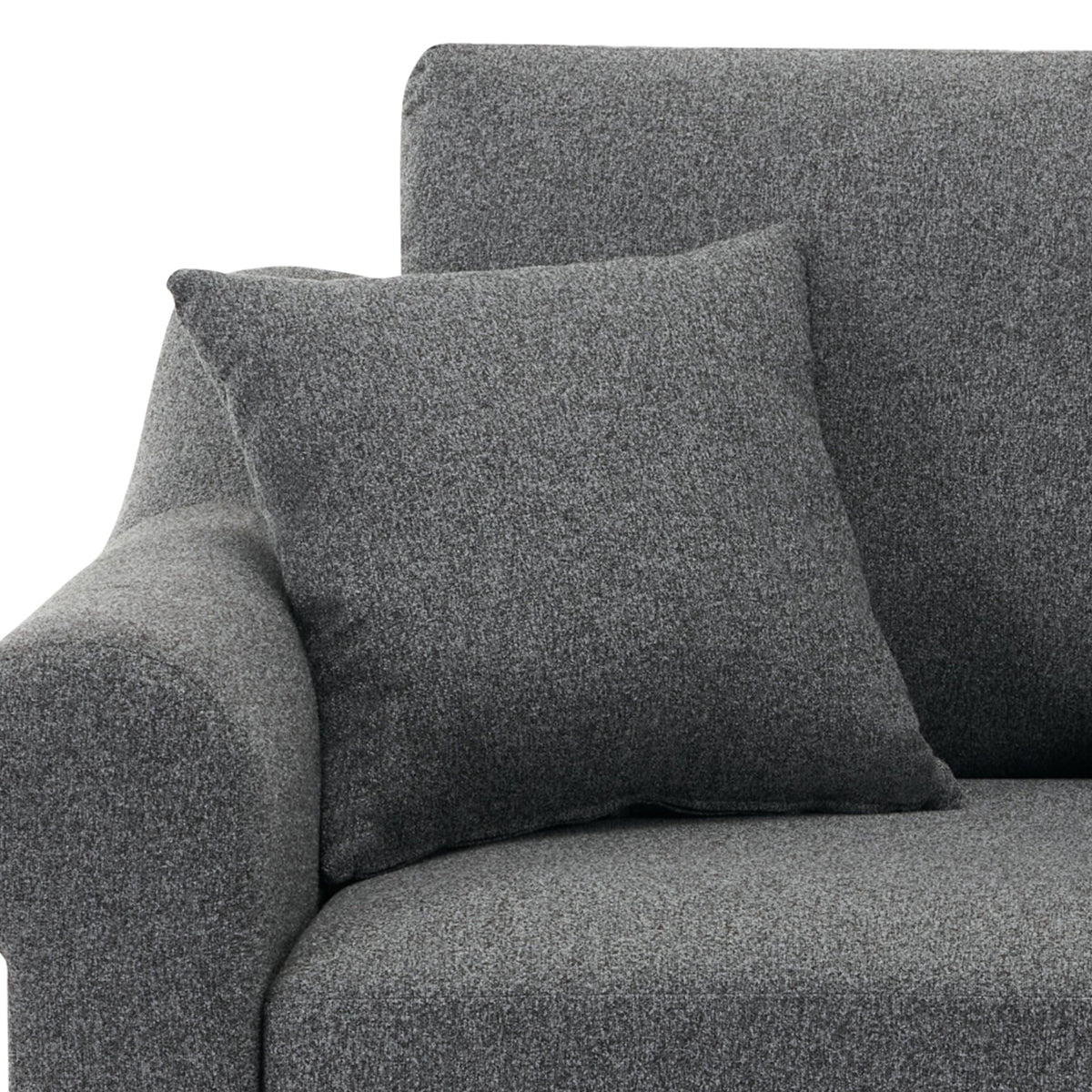 THE FURNITURE CO. Accent Chair Modern Oversized Armchair In Gray Chenille