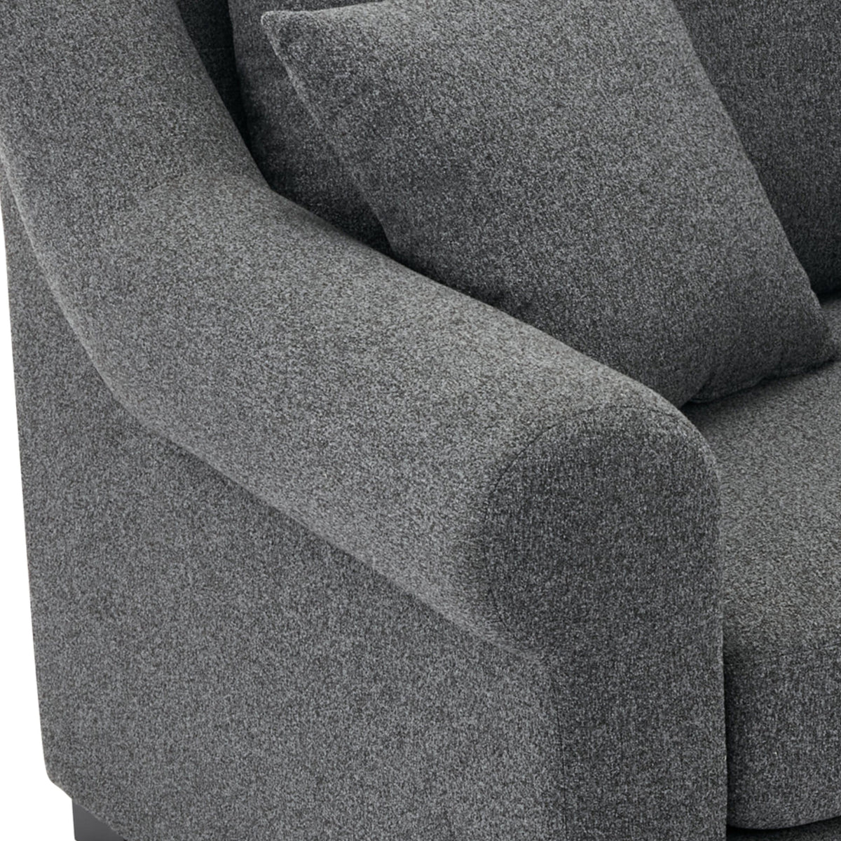 THE FURNITURE CO. Accent Chair Modern Oversized Armchair In Gray Chenille