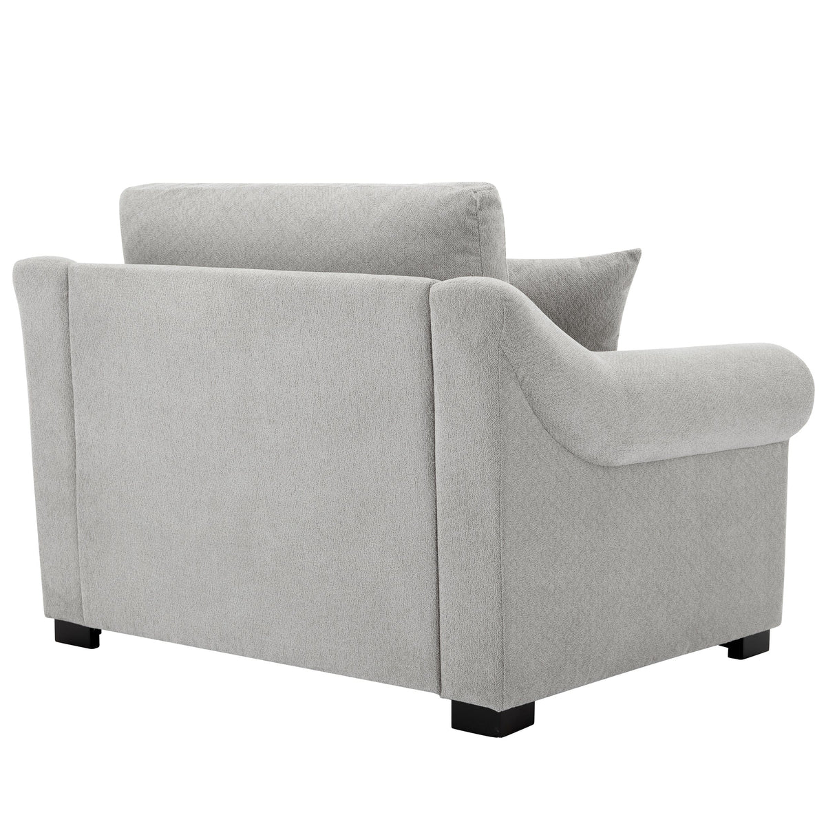 THE FURNITURE CO. Accent Chair Modern Oversized Armchair in Light Gray Chenille