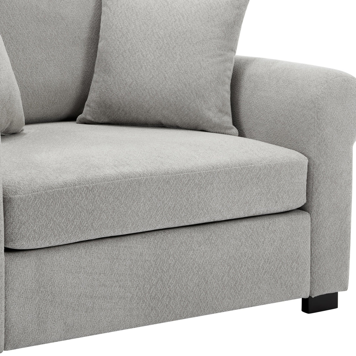 THE FURNITURE CO. Accent Chair Modern Oversized Armchair in Light Gray Chenille