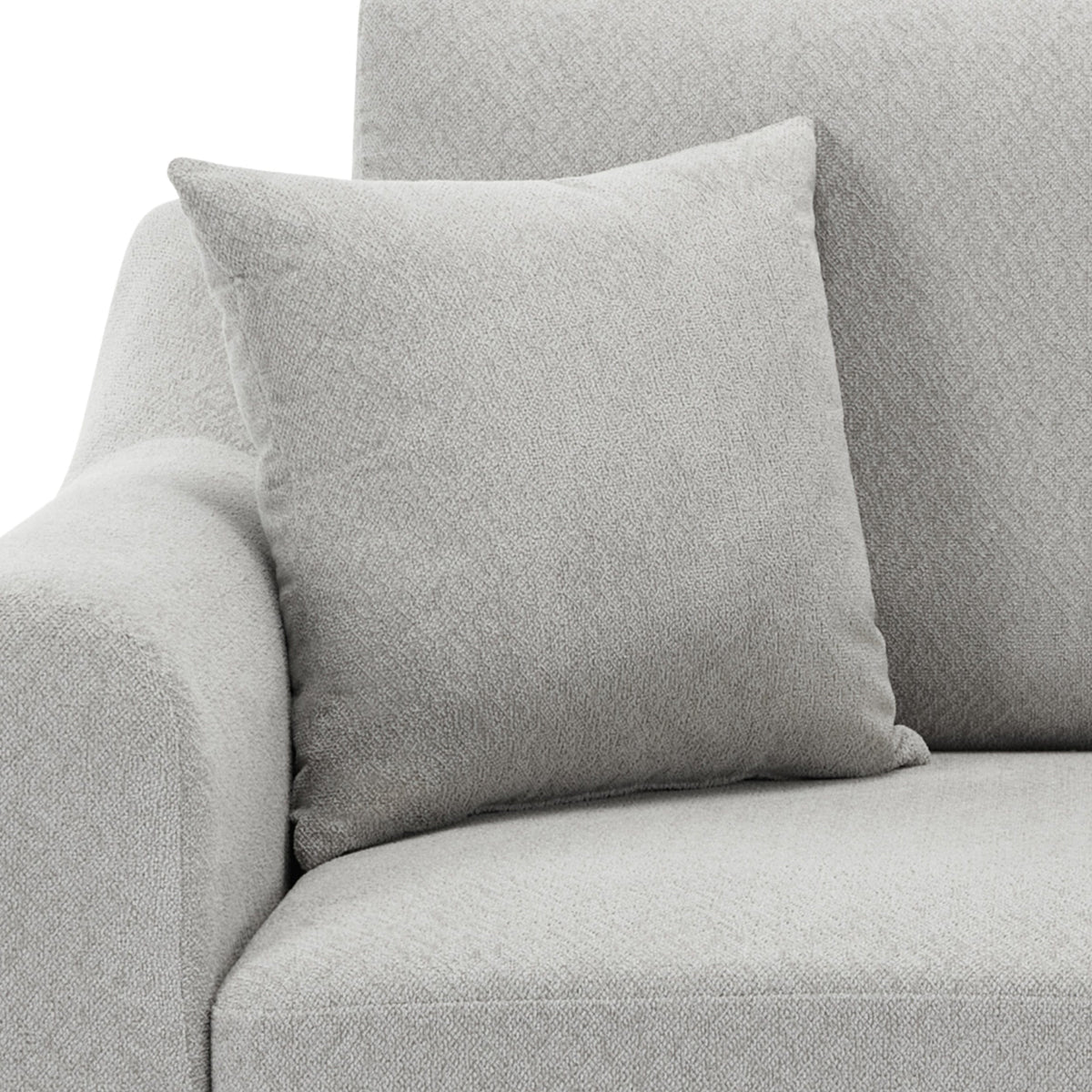 THE FURNITURE CO. Accent Chair Modern Oversized Armchair in Light Gray Chenille