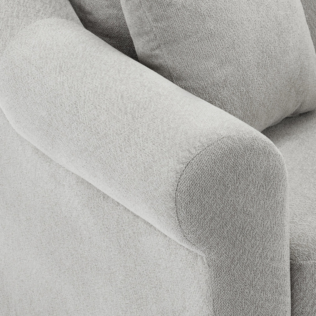 THE FURNITURE CO. Accent Chair Modern Oversized Armchair in Light Gray Chenille