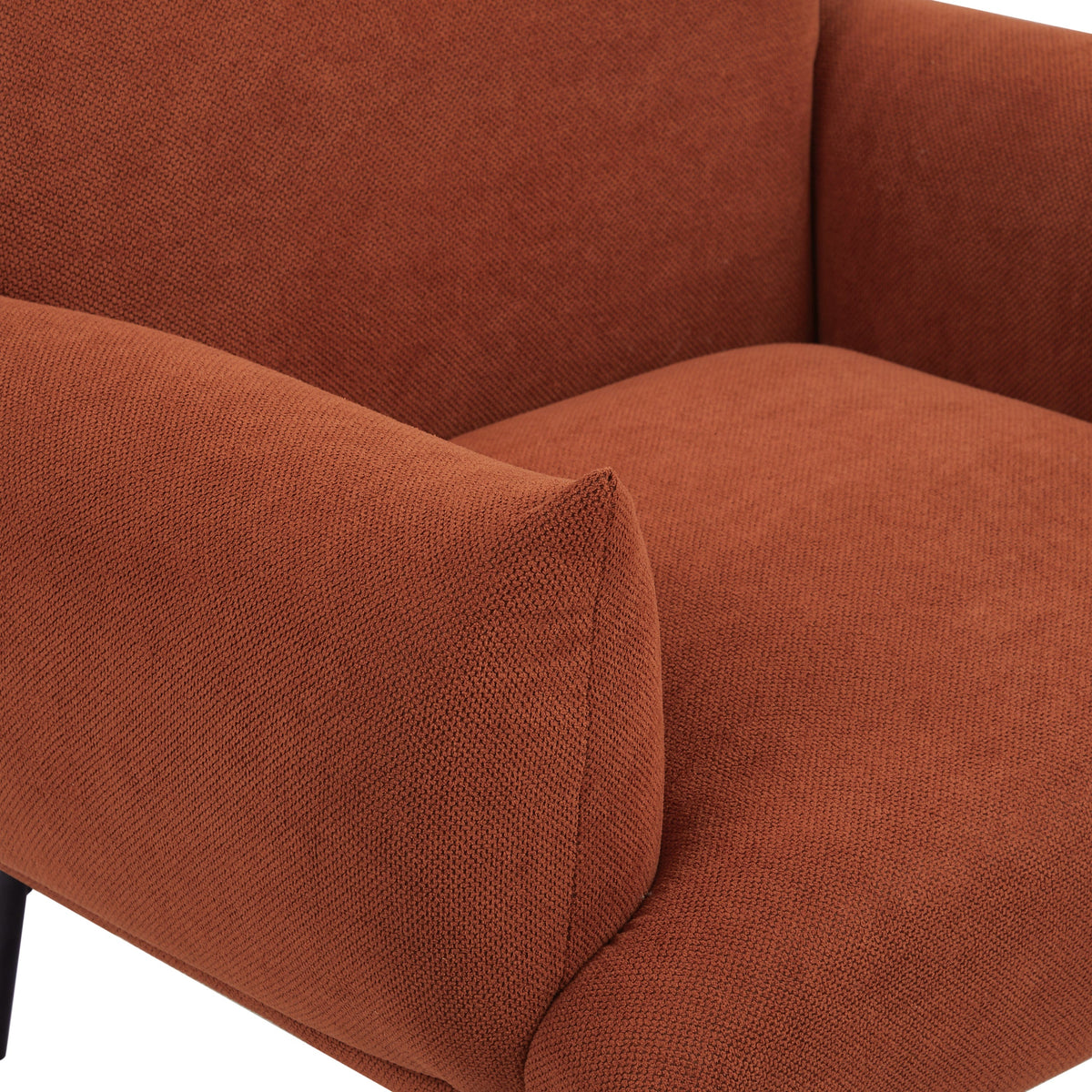 THE FURNITURE CO. Accent Chair Modern Oversized Upholstered Armchair In Curry Red Fabric