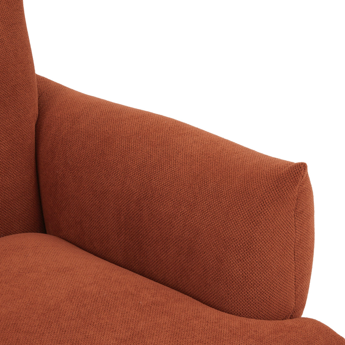 THE FURNITURE CO. Accent Chair Modern Oversized Upholstered Armchair In Curry Red Fabric