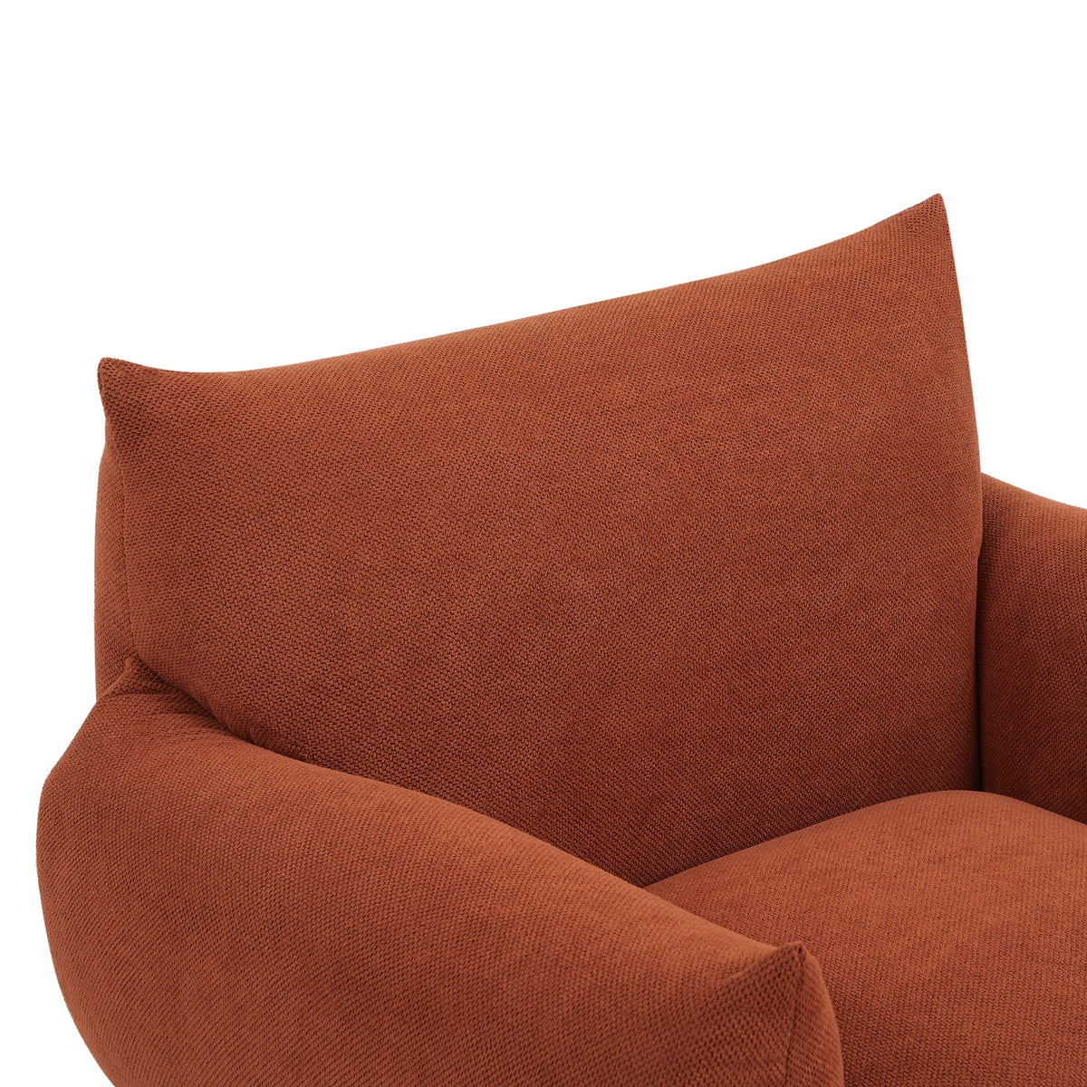 THE FURNITURE CO. Accent Chair Modern Oversized Upholstered Armchair In Curry Red Fabric