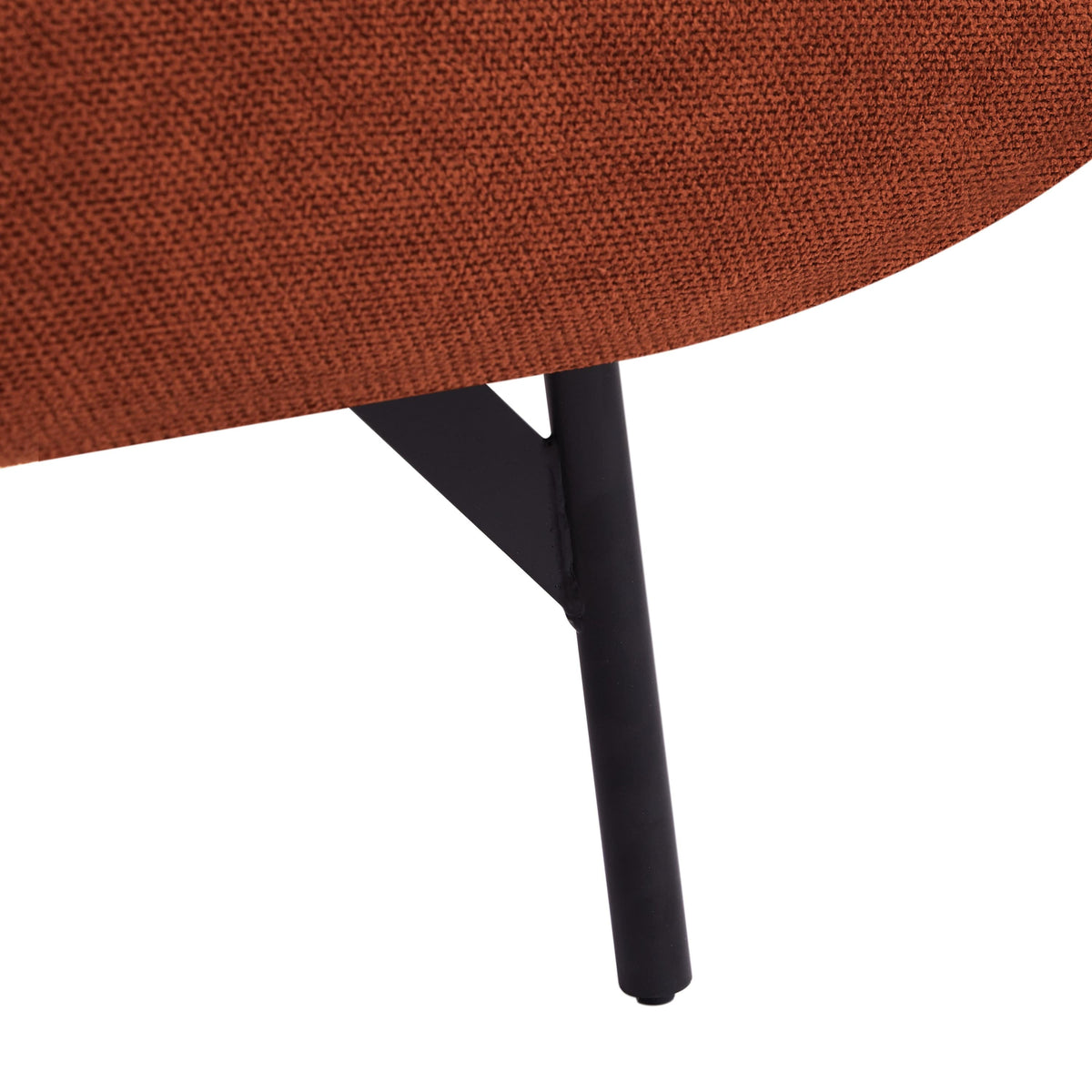 THE FURNITURE CO. Accent Chair Modern Oversized Upholstered Armchair In Curry Red Fabric