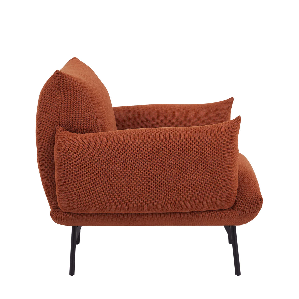 THE FURNITURE CO. Accent Chair Modern Oversized Upholstered Armchair In Curry Red Fabric