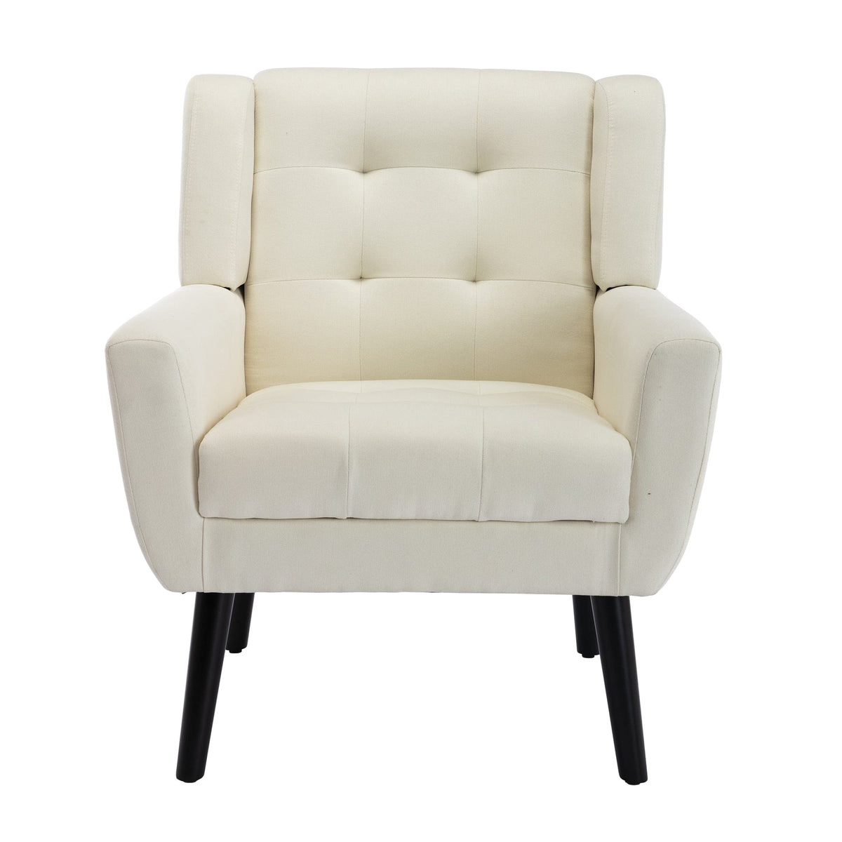 THE FURNITURE CO. Accent Chair Modern Soft Beige Linen Blend Upholstered Accent Chair