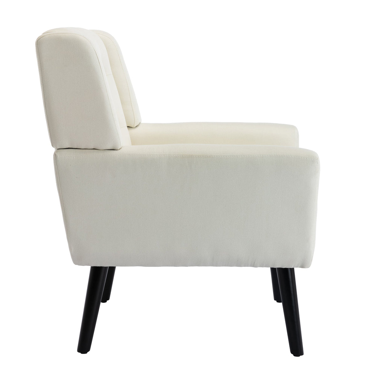 THE FURNITURE CO. Accent Chair Modern Soft Beige Linen Blend Upholstered Accent Chair