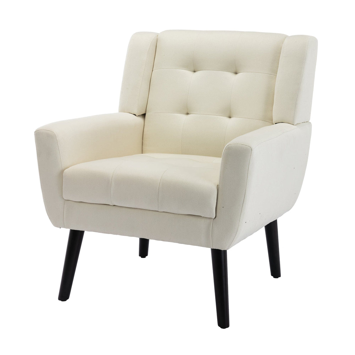 THE FURNITURE CO. Accent Chair Modern Soft Beige Linen Blend Upholstered Accent Chair