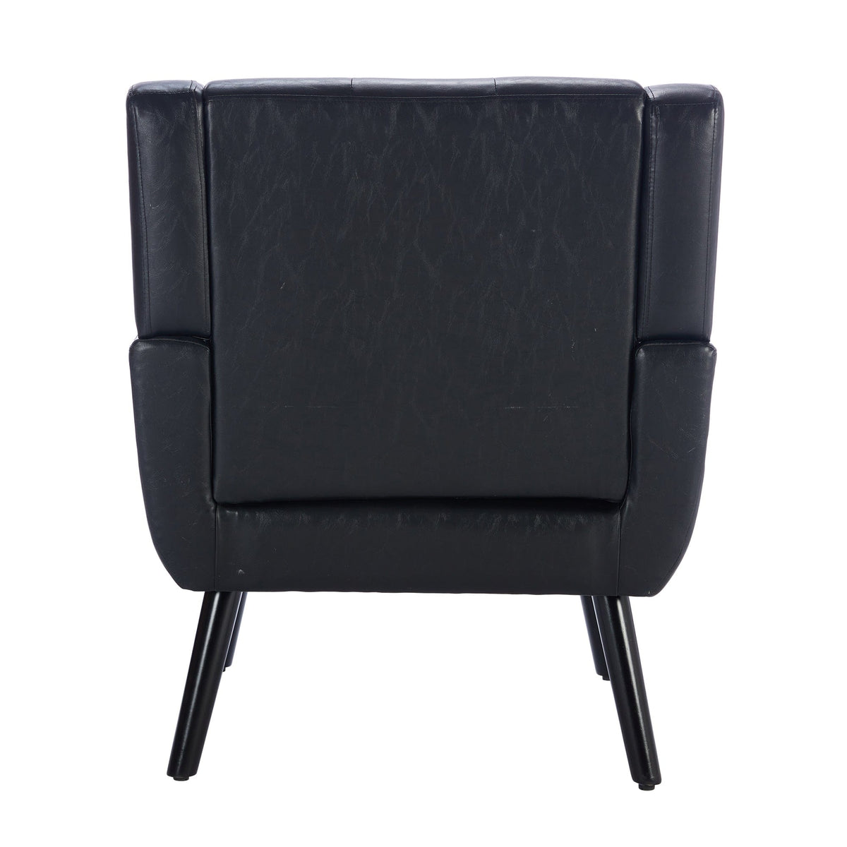 THE FURNITURE CO. Accent Chair Modern Soft Black Faux Leather Upholstered Accent Chair