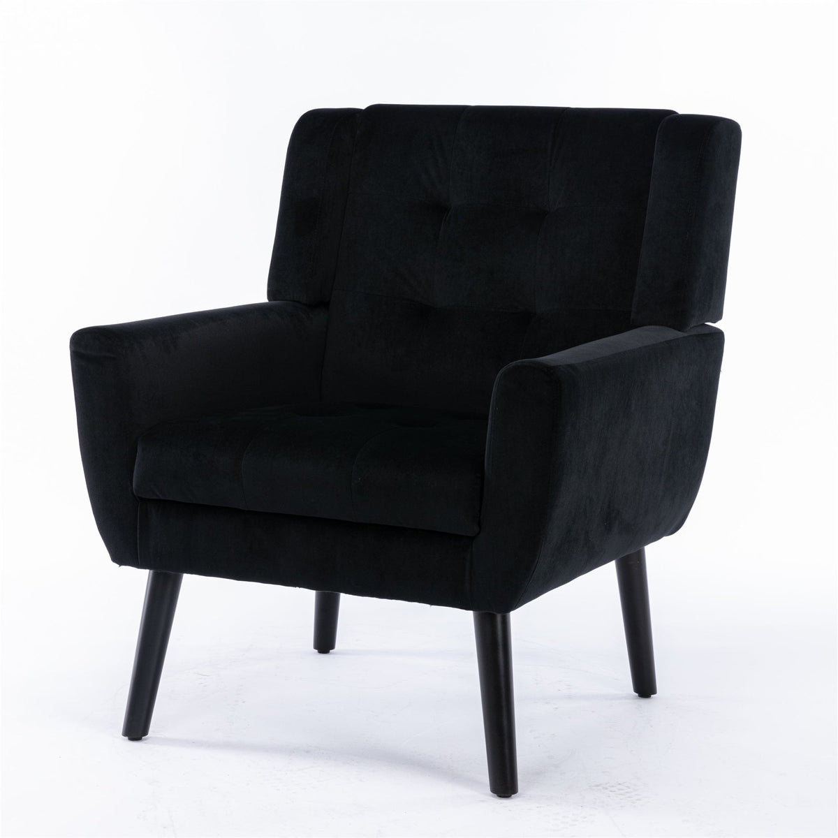 THE FURNITURE CO. Accent Chair Modern Soft Black Velvet Accent Chair