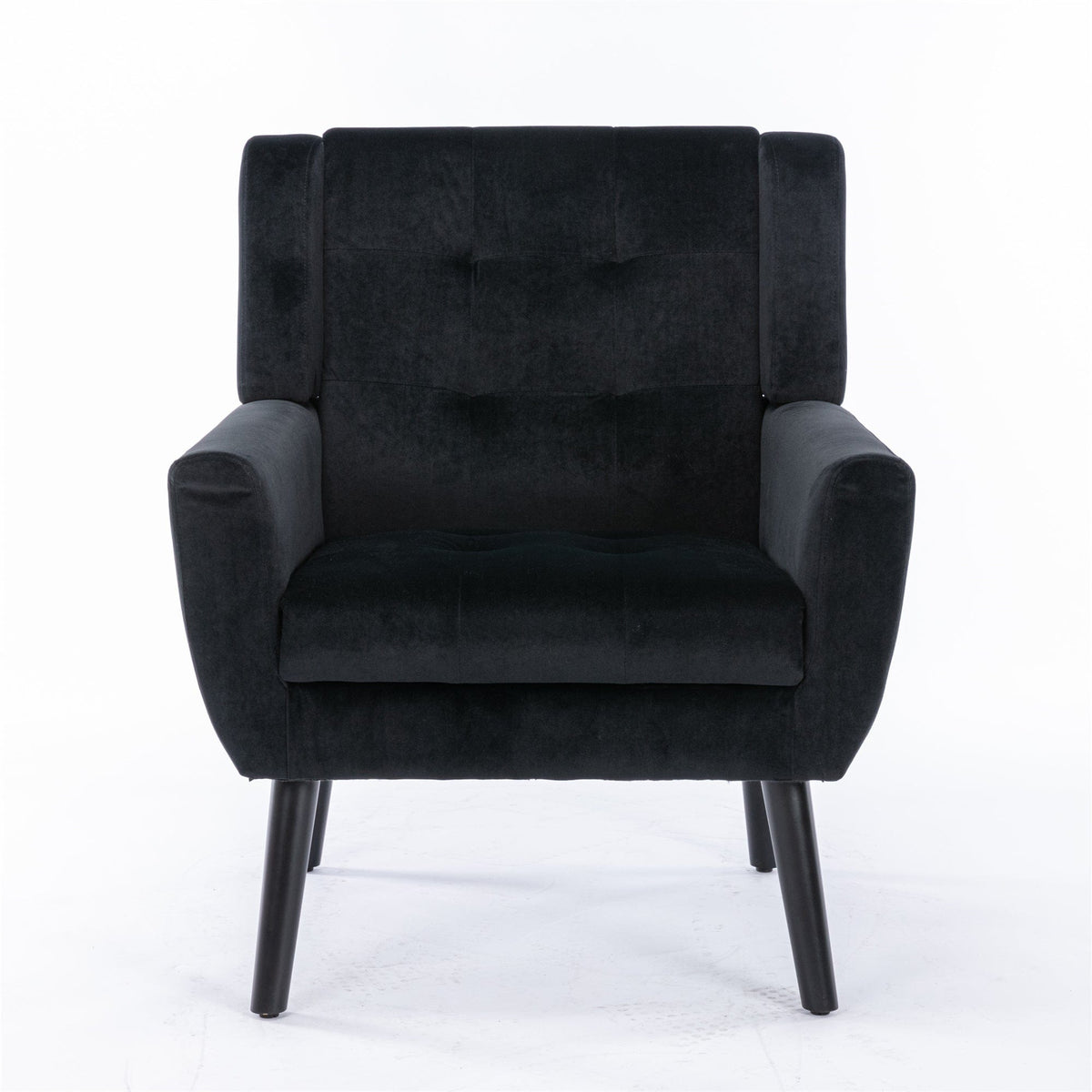 THE FURNITURE CO. Accent Chair Modern Soft Black Velvet Accent Chair