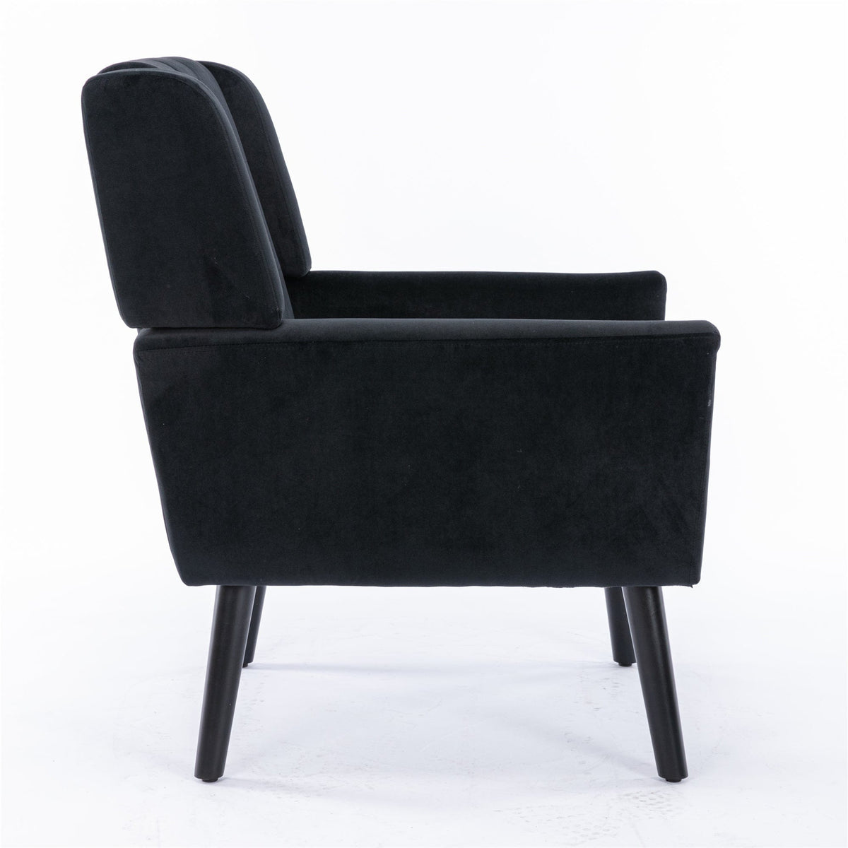 THE FURNITURE CO. Accent Chair Modern Soft Black Velvet Accent Chair