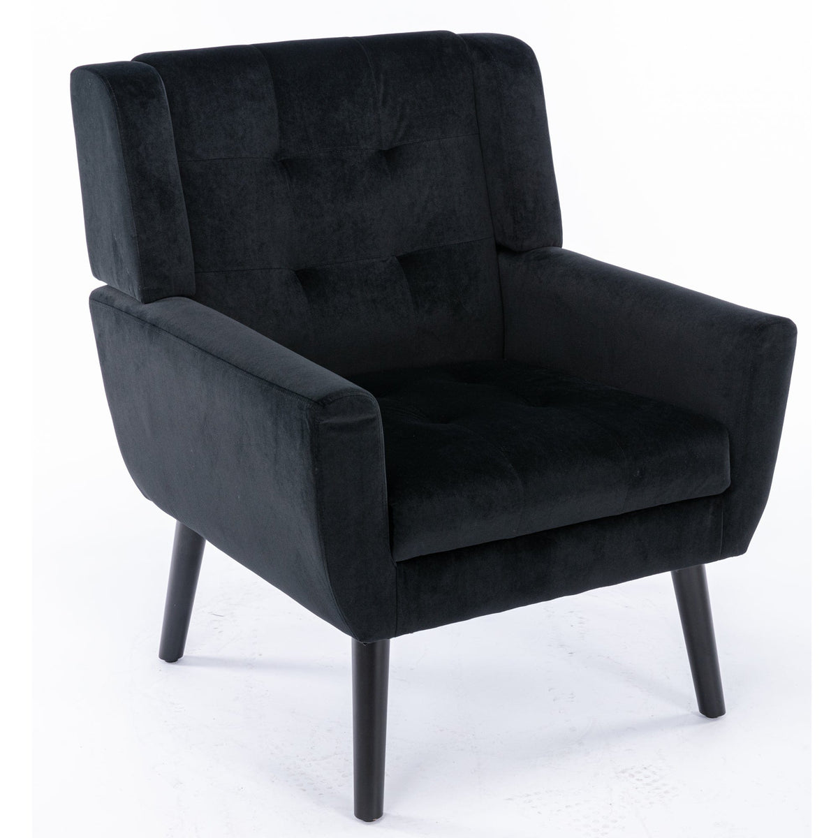 THE FURNITURE CO. Accent Chair Modern Soft Black Velvet Accent Chair