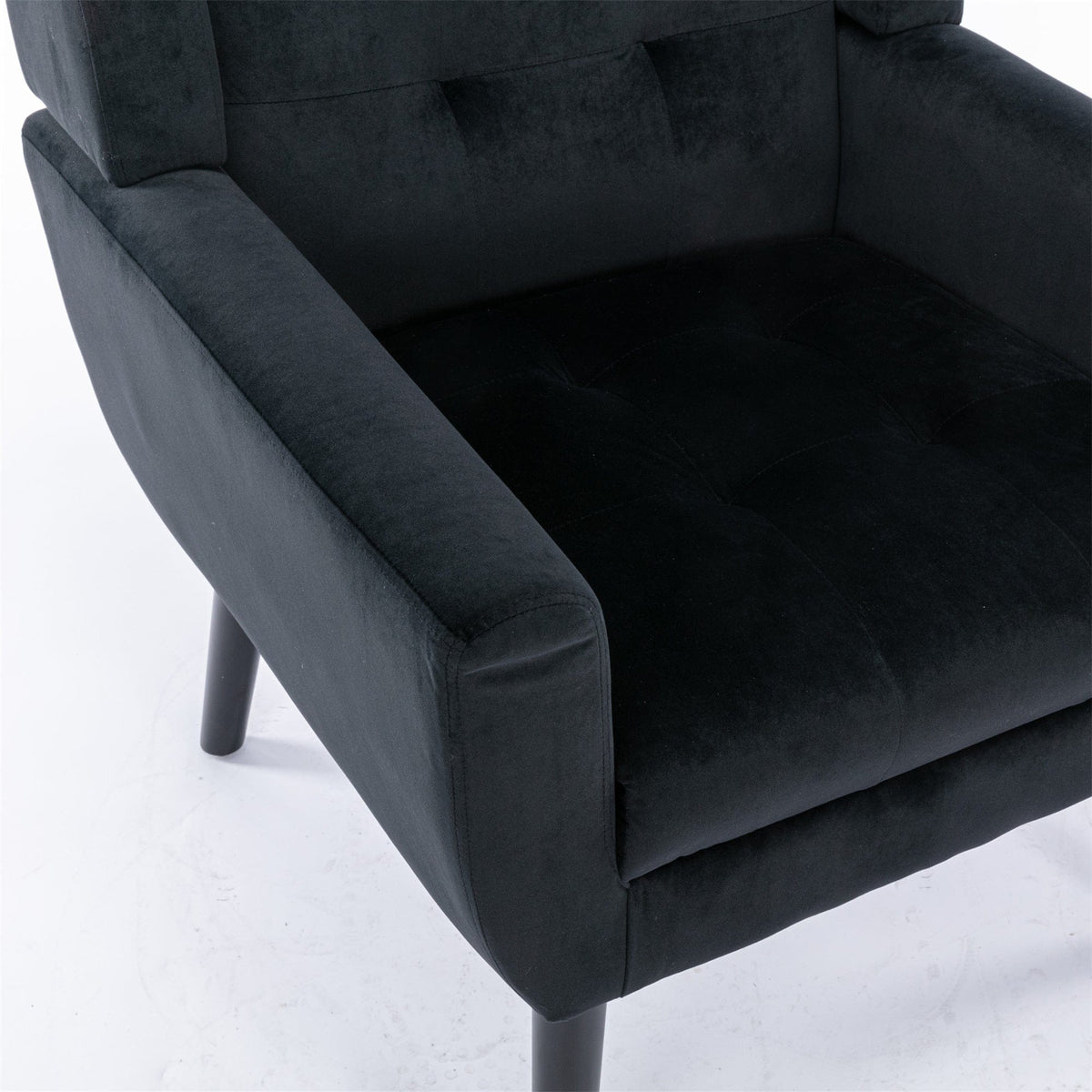 THE FURNITURE CO. Accent Chair Modern Soft Black Velvet Accent Chair