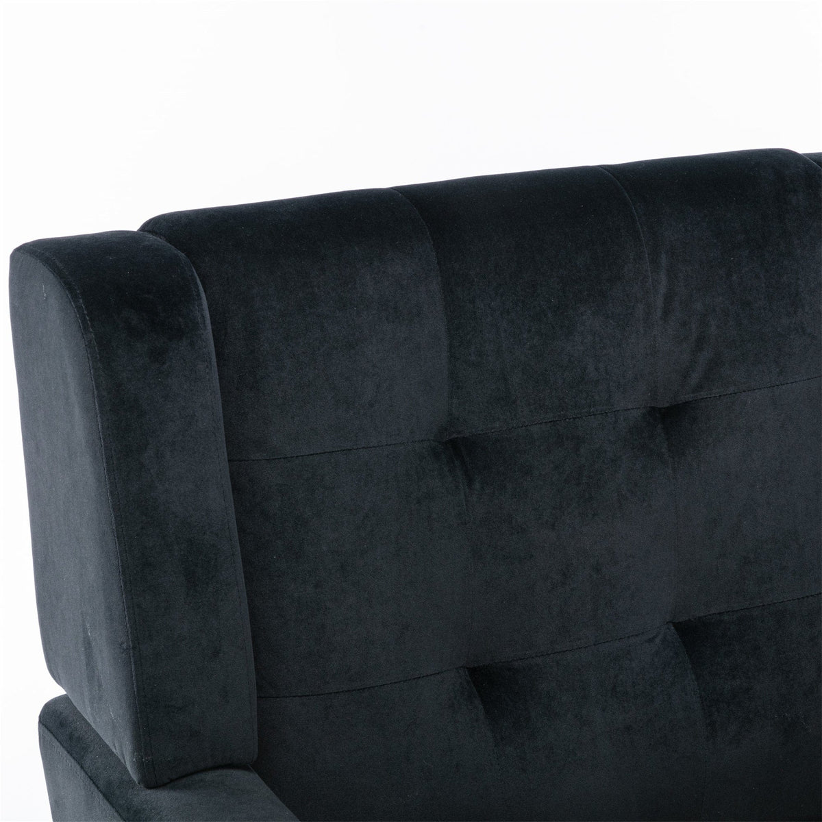 THE FURNITURE CO. Accent Chair Modern Soft Black Velvet Accent Chair