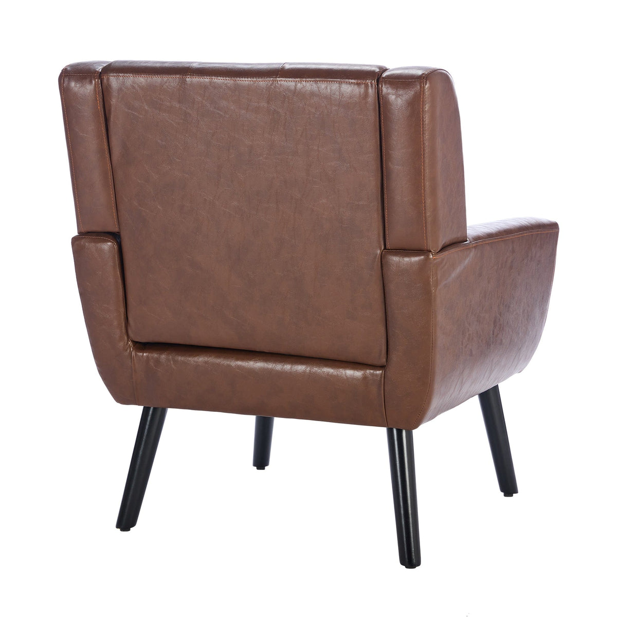 THE FURNITURE CO. Accent Chair Modern Soft Brown PU Leather Upholstered Accent Chair