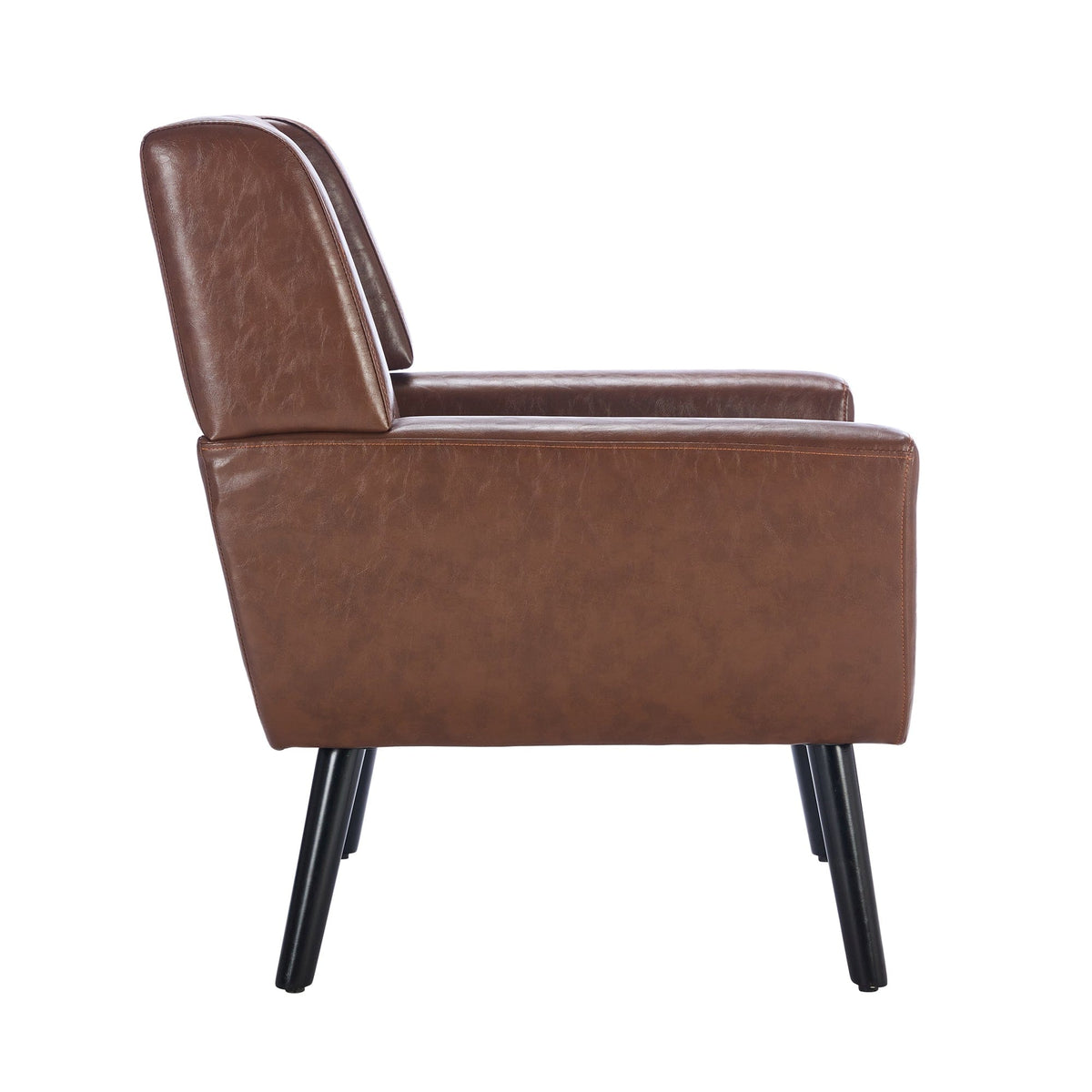 THE FURNITURE CO. Accent Chair Modern Soft Brown PU Leather Upholstered Accent Chair