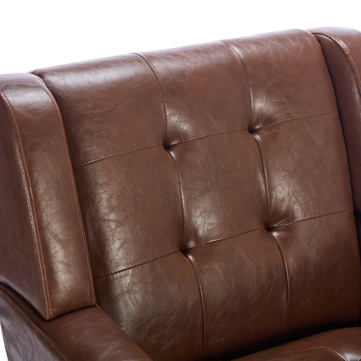 THE FURNITURE CO. Accent Chair Modern Soft Brown PU Leather Upholstered Accent Chair