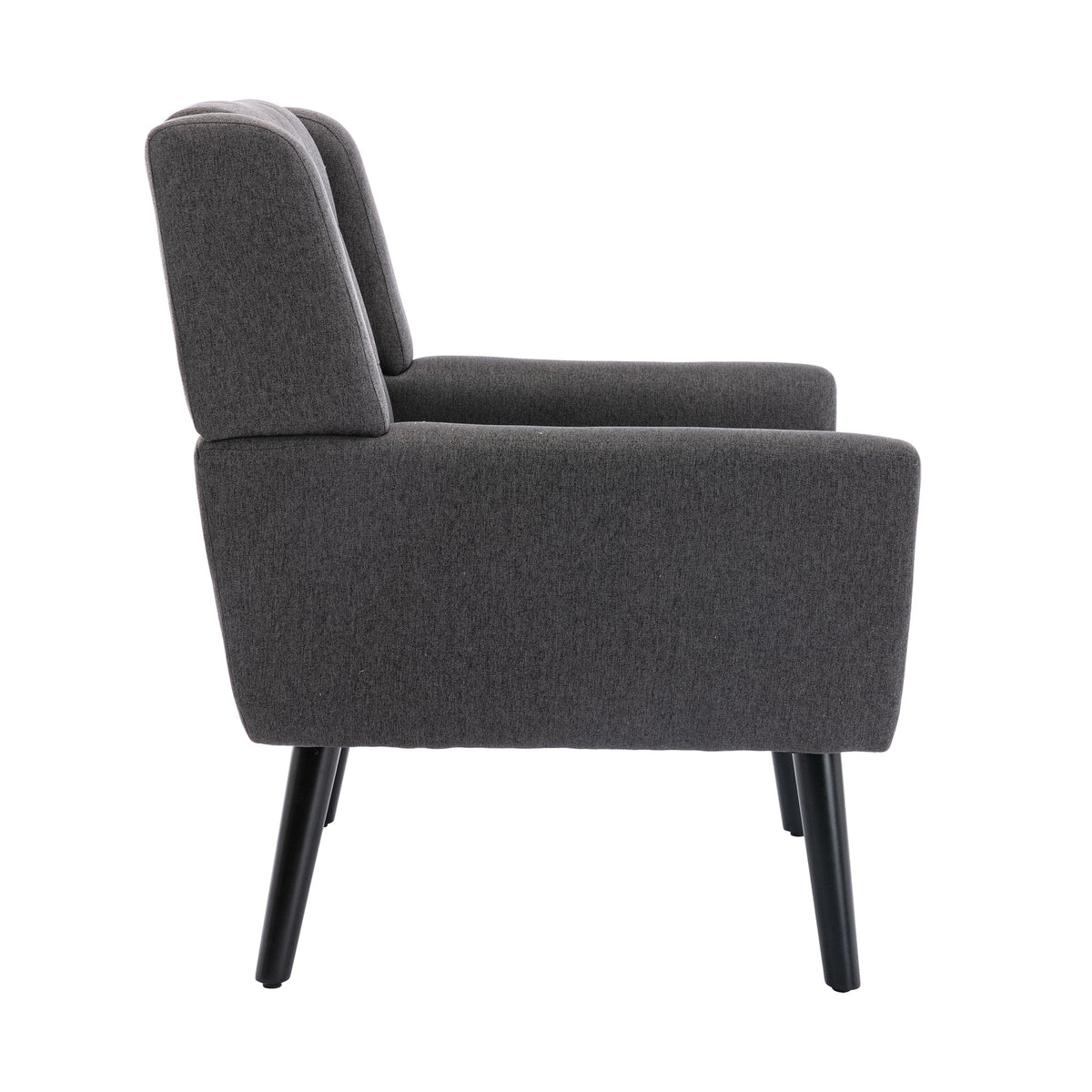 THE FURNITURE CO. Accent Chair Modern Soft Dark Gray Linen Blend Upholstered Accent Chair