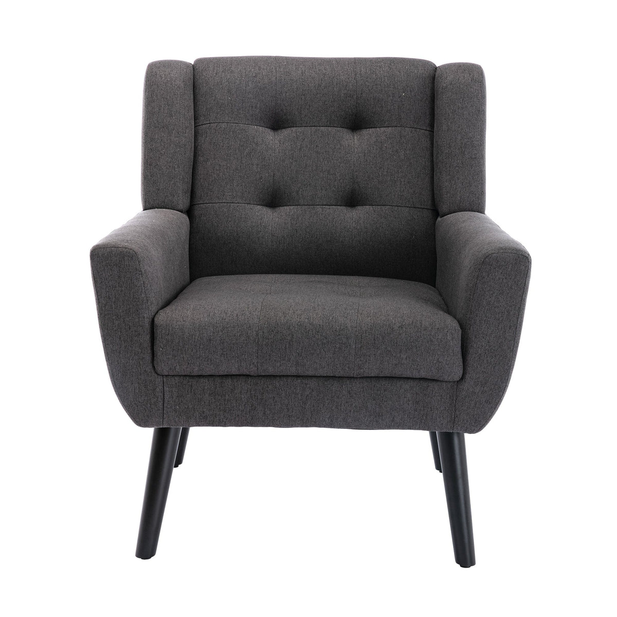 THE FURNITURE CO. Accent Chair Modern Soft Dark Gray Linen Blend Upholstered Accent Chair