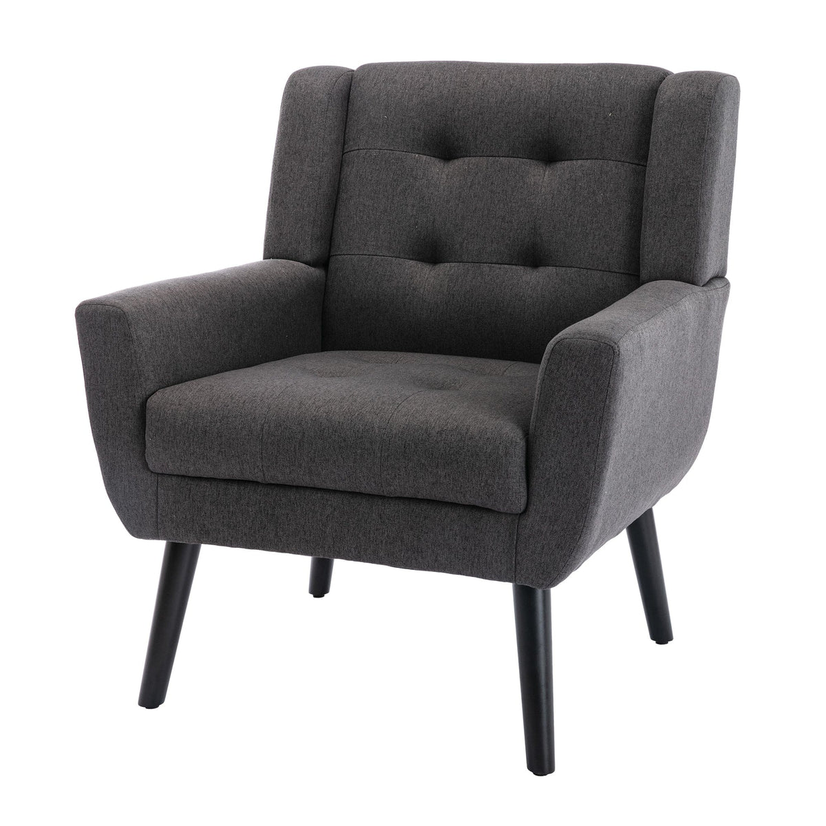 THE FURNITURE CO. Accent Chair Modern Soft Dark Gray Linen Blend Upholstered Accent Chair
