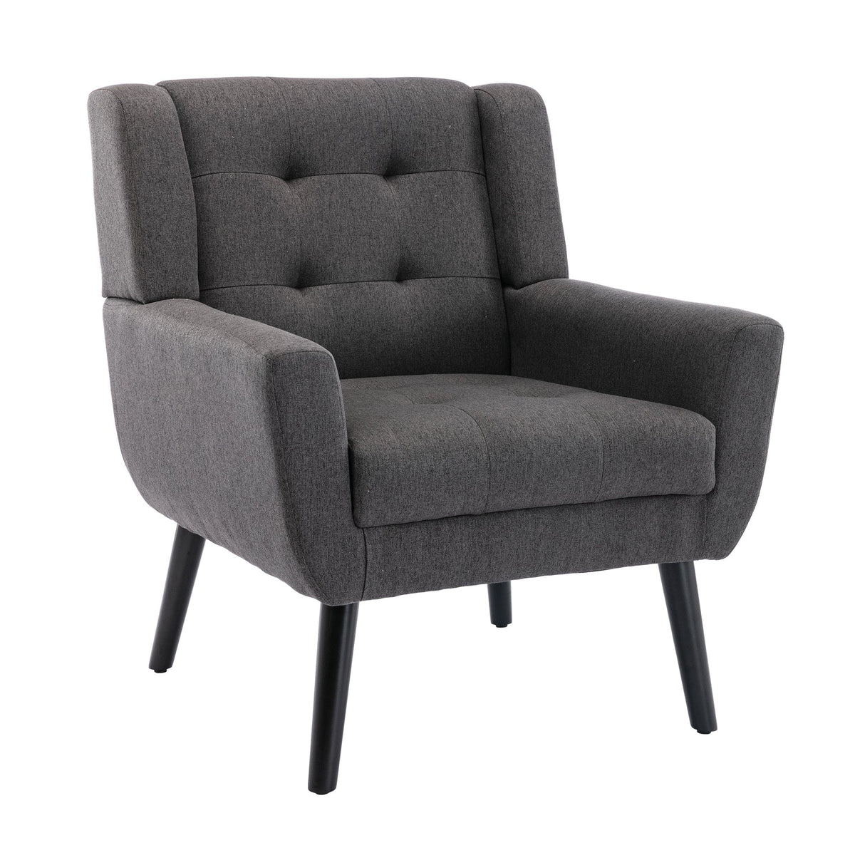THE FURNITURE CO. Accent Chair Modern Soft Dark Gray Linen Blend Upholstered Accent Chair