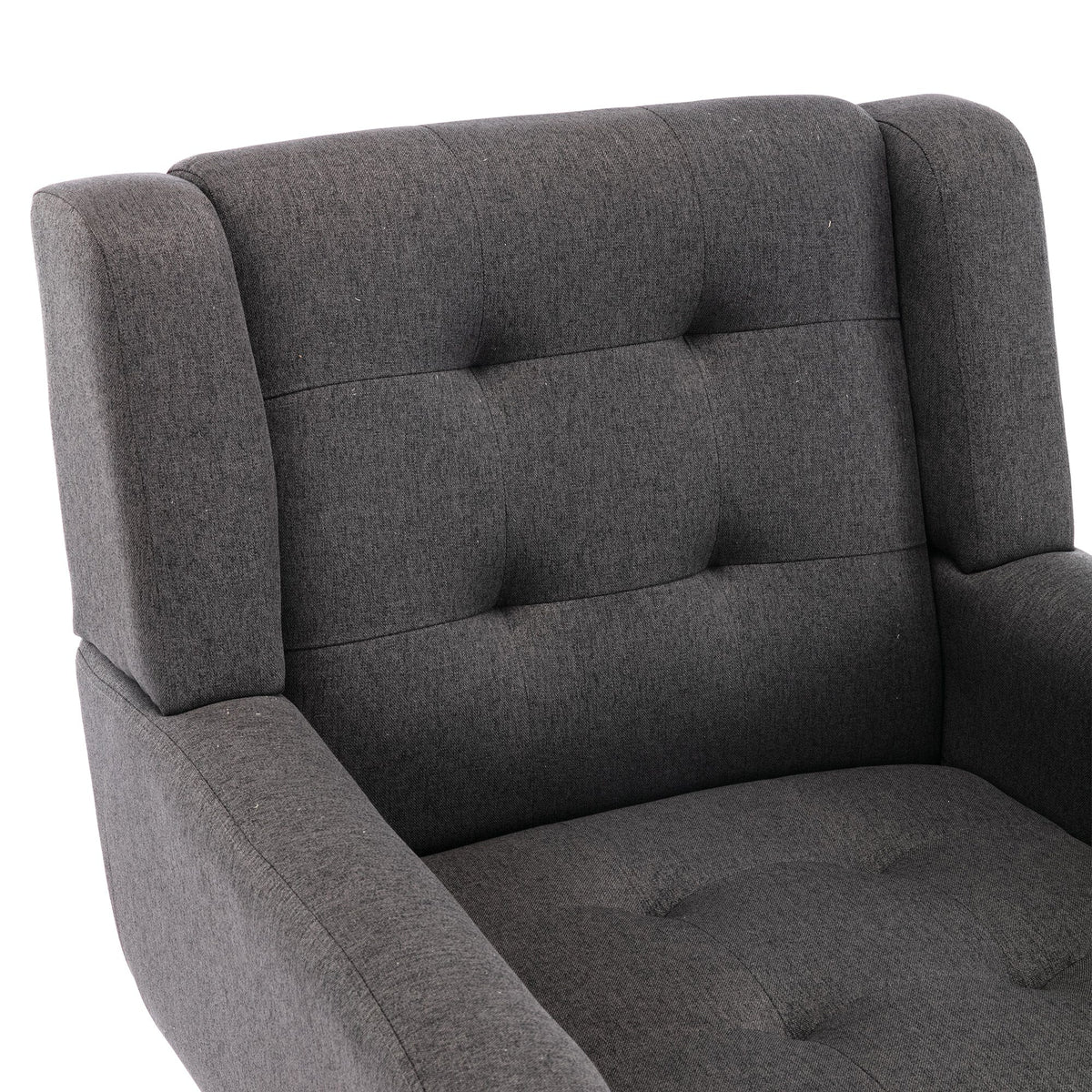 THE FURNITURE CO. Accent Chair Modern Soft Dark Gray Linen Blend Upholstered Accent Chair