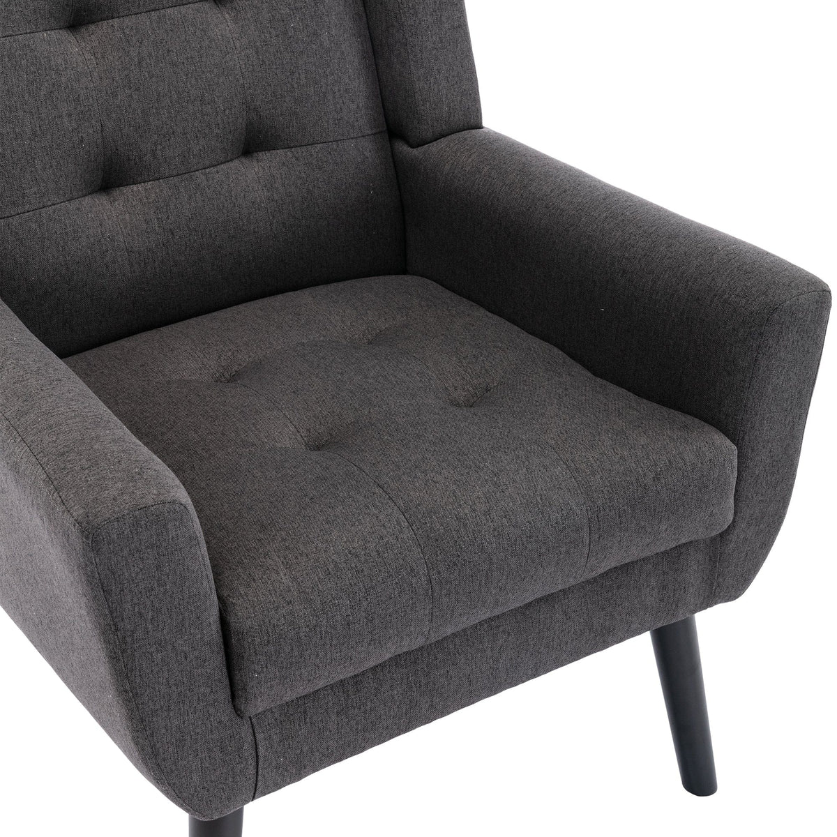 THE FURNITURE CO. Accent Chair Modern Soft Dark Gray Linen Blend Upholstered Accent Chair