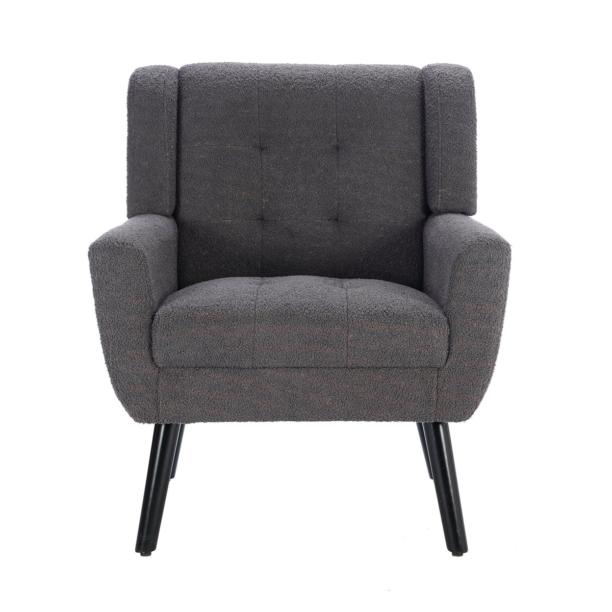 THE FURNITURE CO. Accent Chair Modern Soft Dark Gray Velvet Upholstered Accent Chair