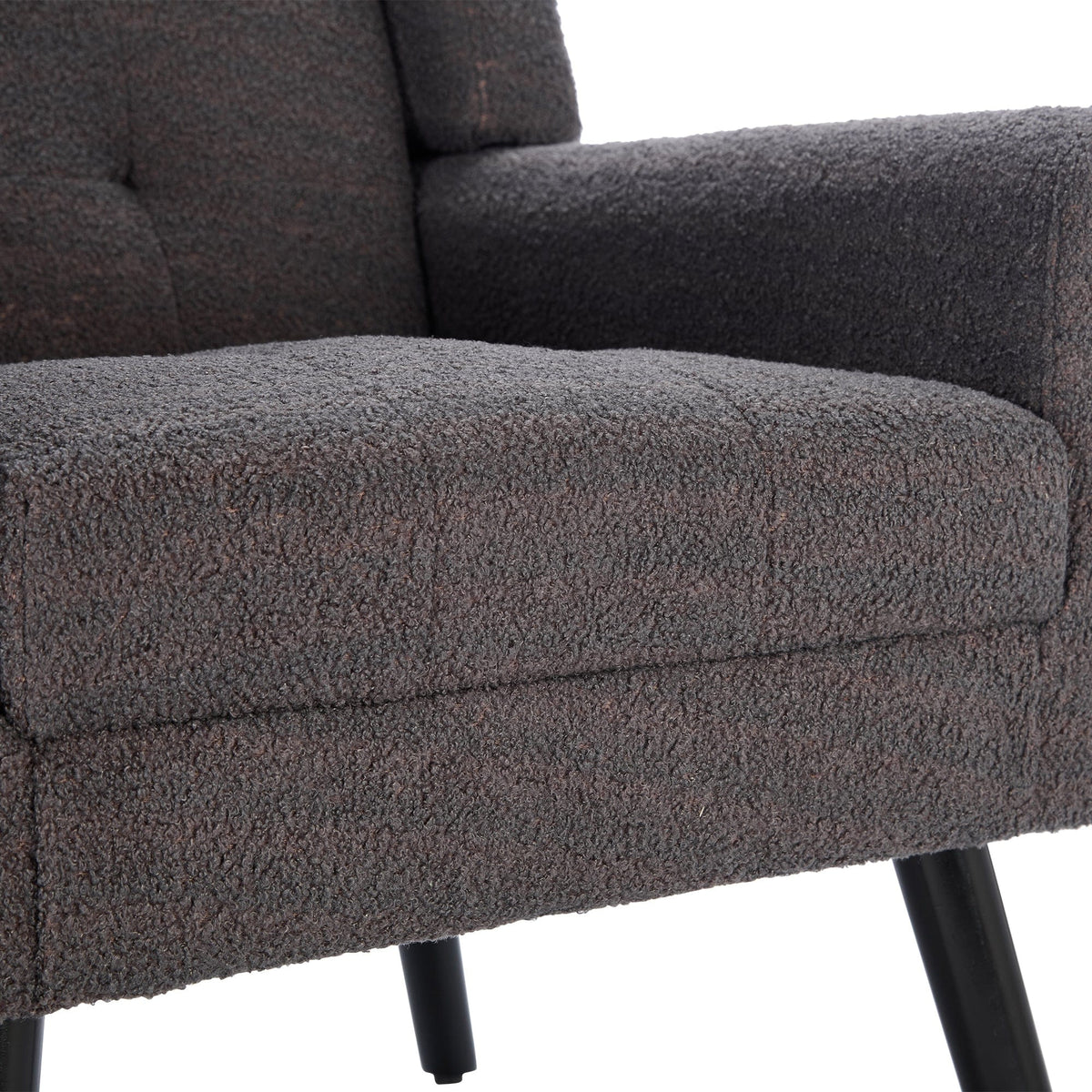 THE FURNITURE CO. Accent Chair Modern Soft Dark Gray Velvet Upholstered Accent Chair