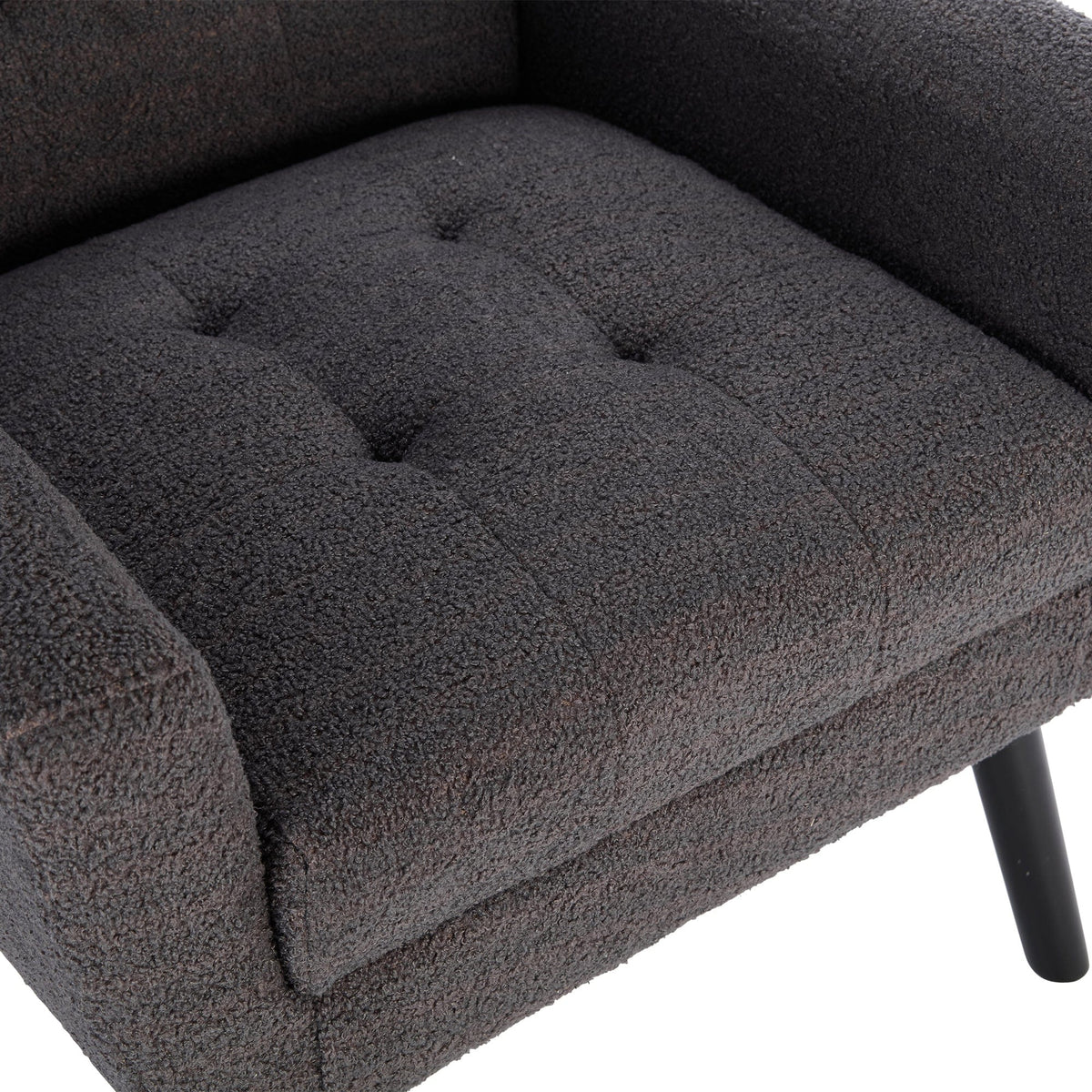 THE FURNITURE CO. Accent Chair Modern Soft Dark Gray Velvet Upholstered Accent Chair
