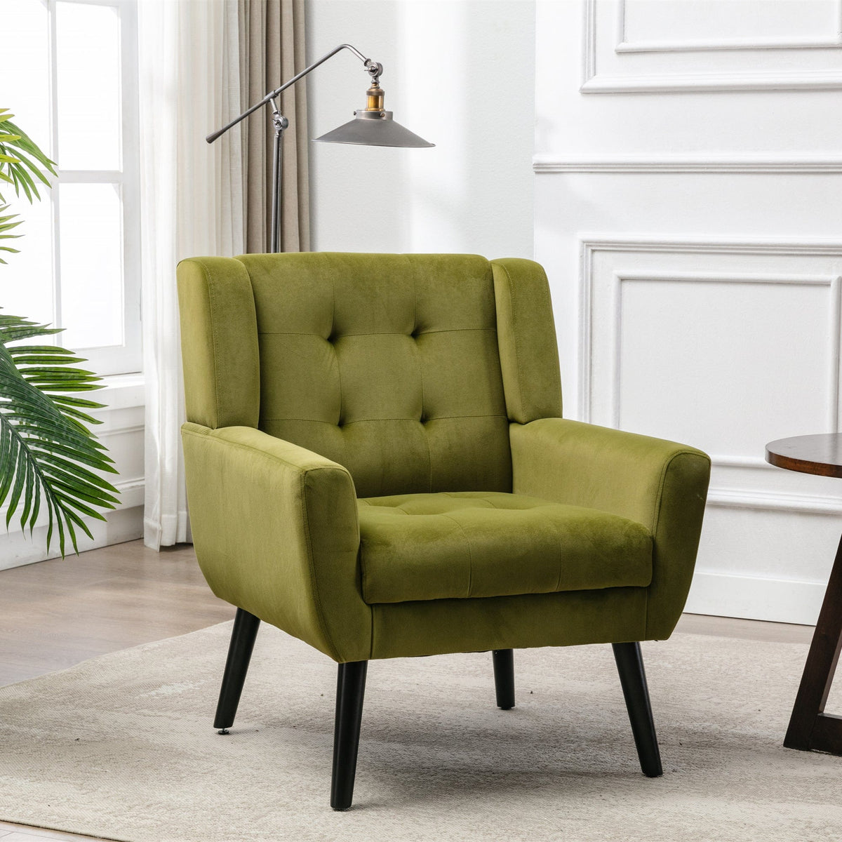 THE FURNITURE CO. Accent Chair Modern Soft Green Velvet Accent Chair