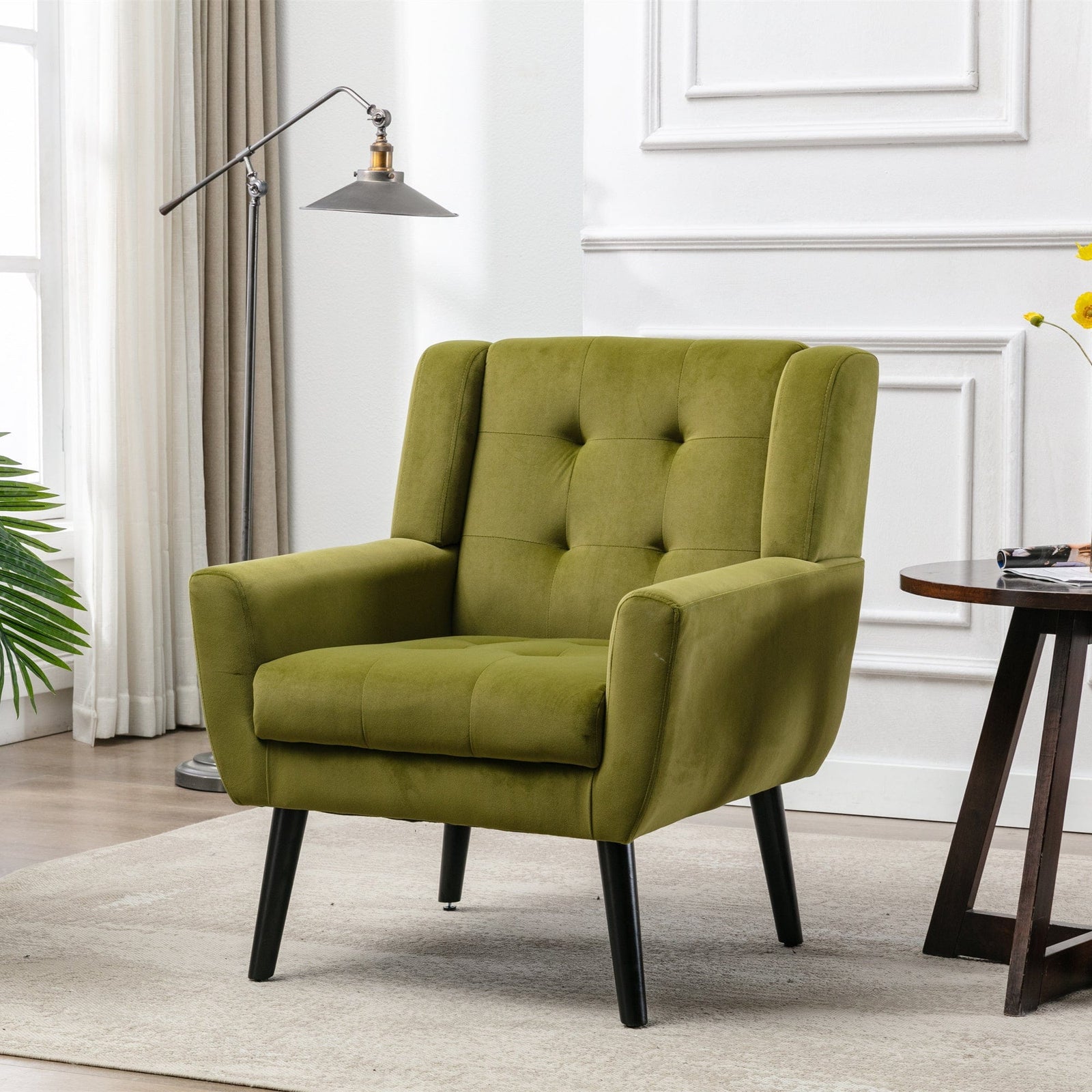 THE FURNITURE CO. Accent Chair Modern Soft Green Velvet Accent Chair