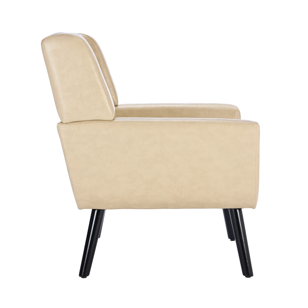THE FURNITURE CO. Accent Chair Modern Soft Khaki Faux Leather Upholstered Accent Chair