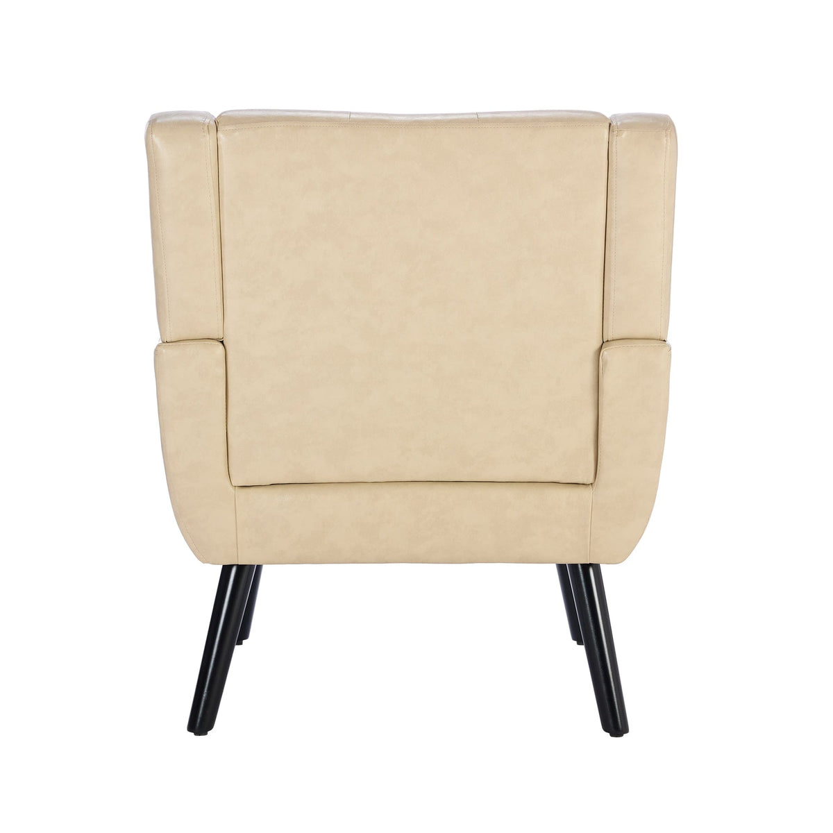 THE FURNITURE CO. Accent Chair Modern Soft Khaki Faux Leather Upholstered Accent Chair