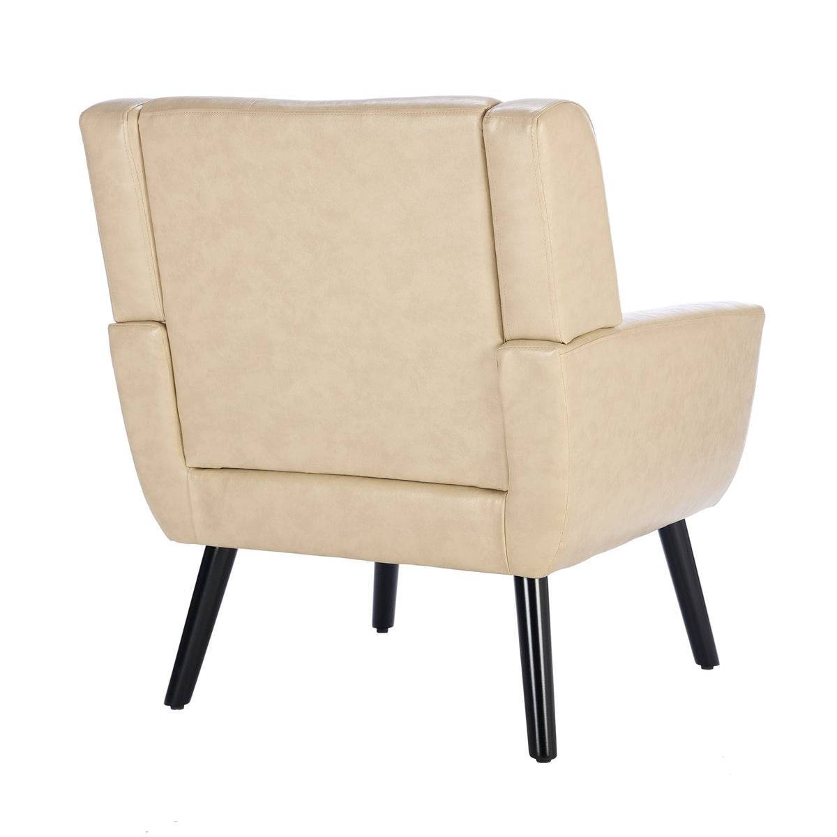 THE FURNITURE CO. Accent Chair Modern Soft Khaki Faux Leather Upholstered Accent Chair