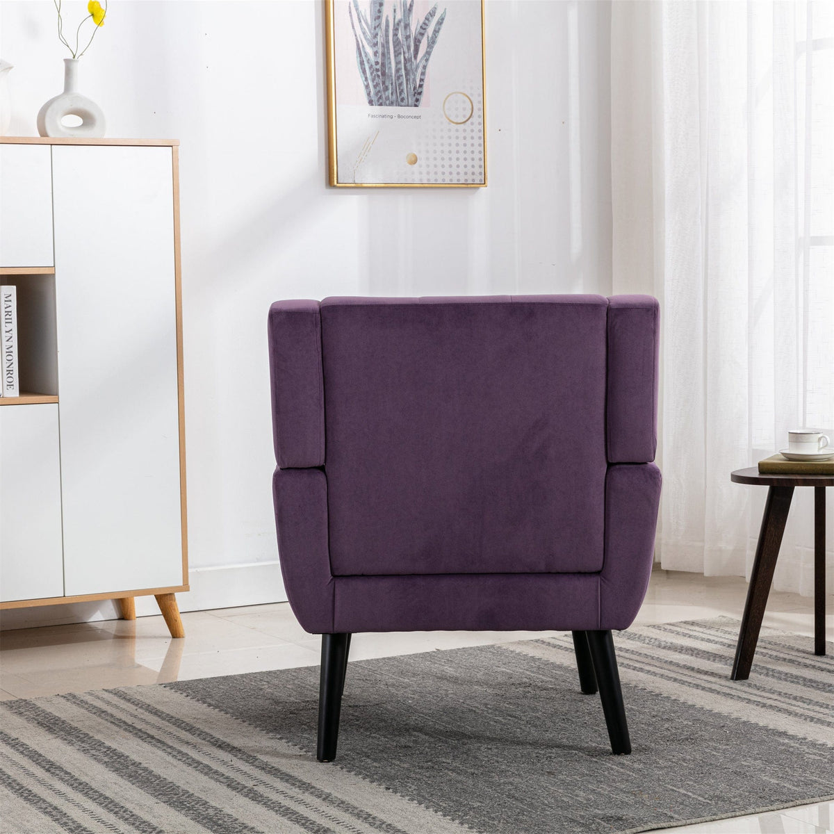 THE FURNITURE CO. Accent Chair Modern Soft Lavender Purple Velvet Accent Chair