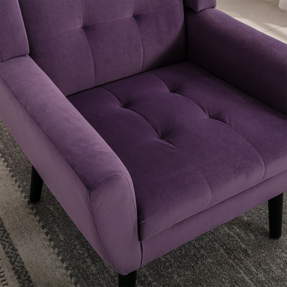 THE FURNITURE CO. Accent Chair Modern Soft Lavender Purple Velvet Accent Chair