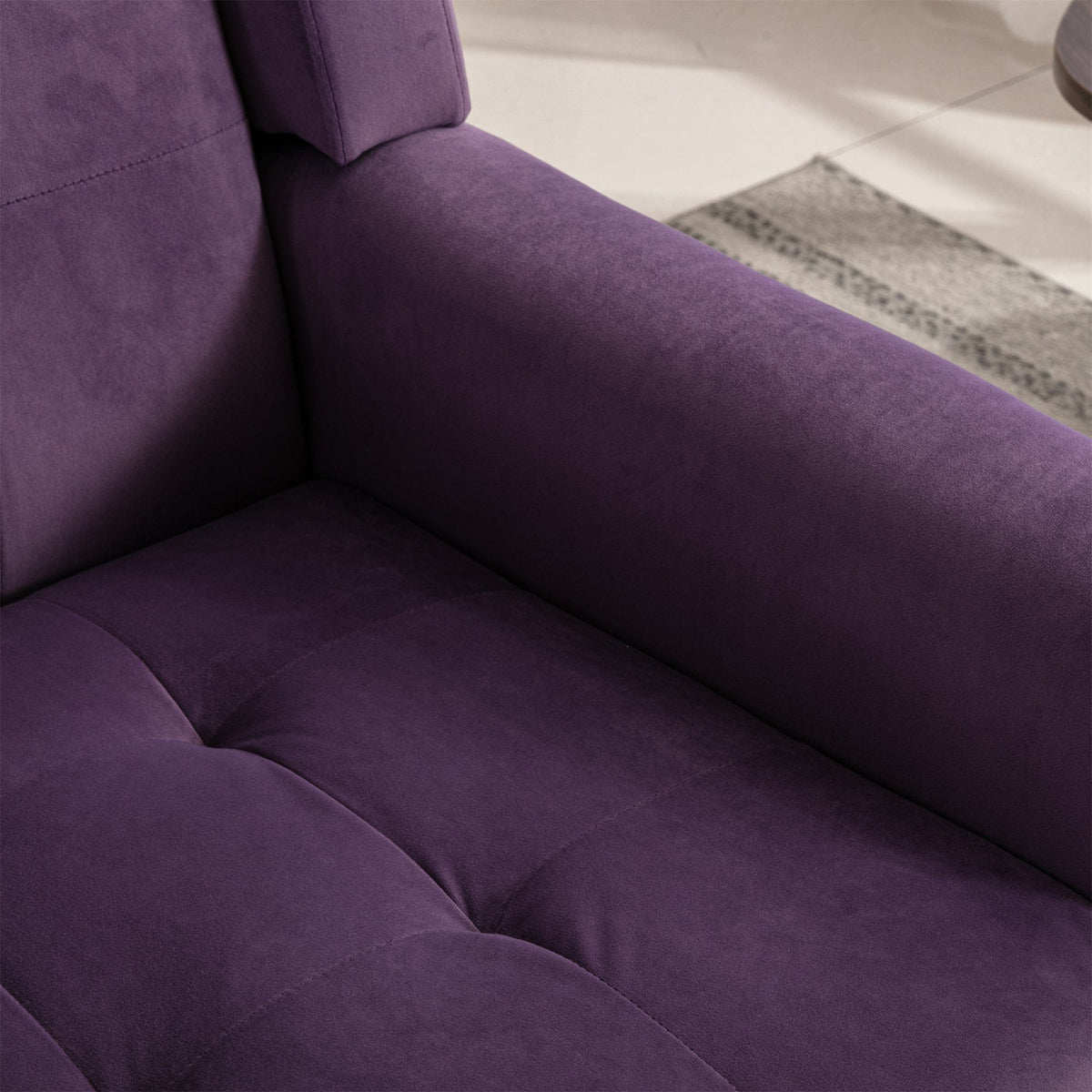 THE FURNITURE CO. Accent Chair Modern Soft Lavender Purple Velvet Accent Chair