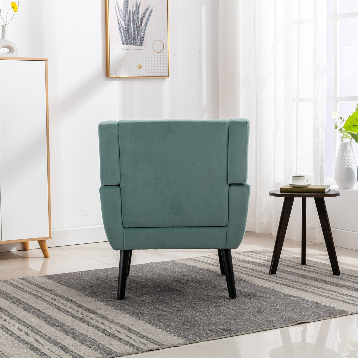 THE FURNITURE CO. Accent Chair Modern Soft Mint Green Velvet Accent Chair