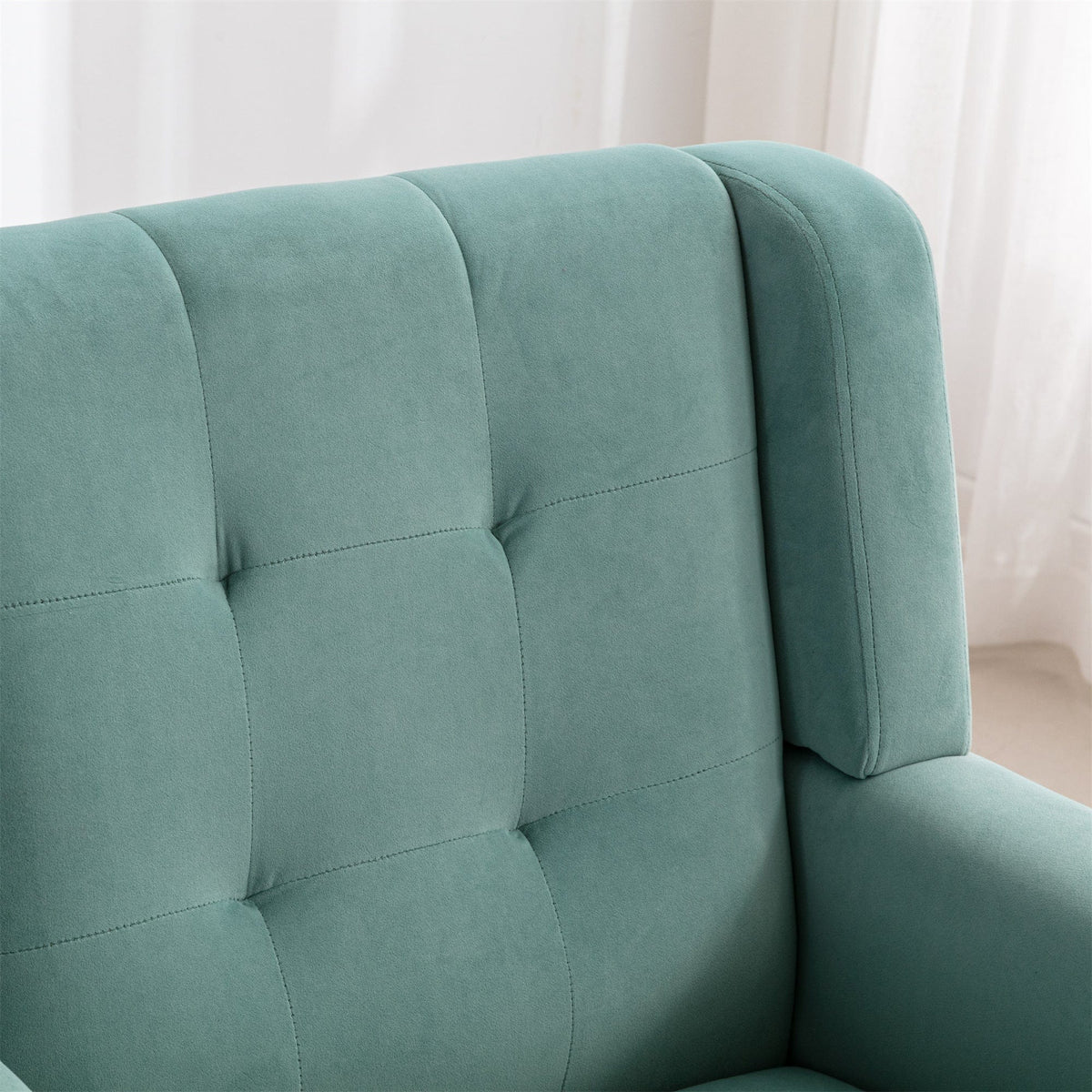 THE FURNITURE CO. Accent Chair Modern Soft Mint Green Velvet Accent Chair