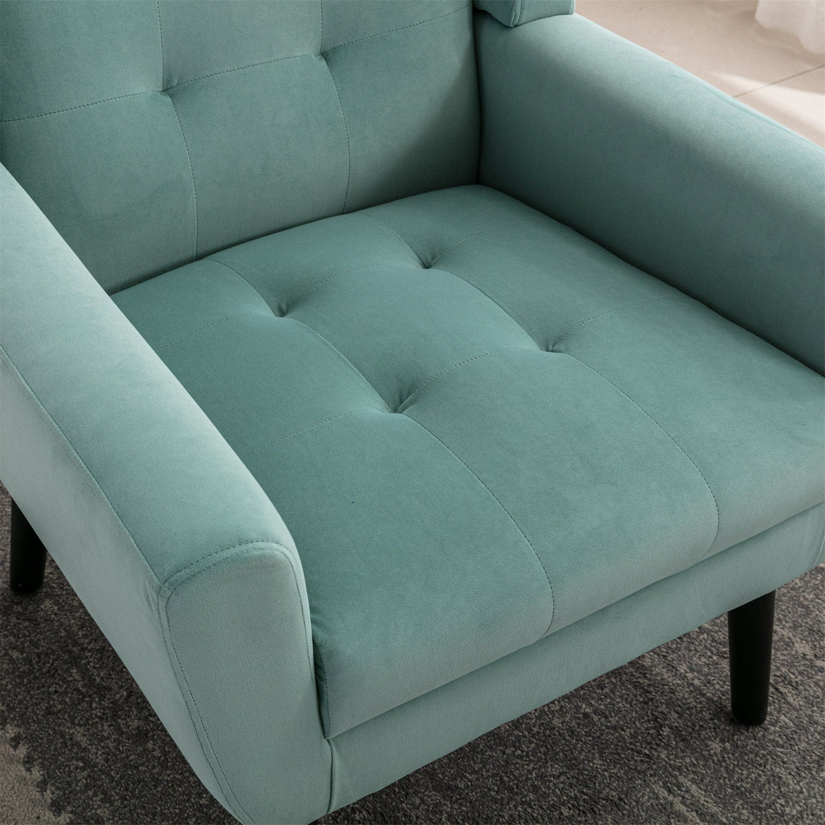 THE FURNITURE CO. Accent Chair Modern Soft Mint Green Velvet Accent Chair