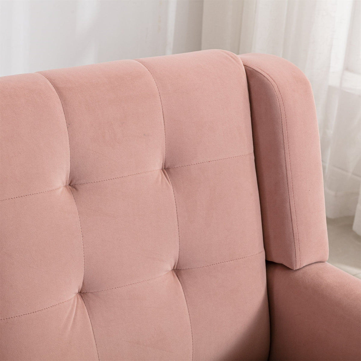 THE FURNITURE CO. Accent Chair Modern Soft Pink Velvet Upholstered Accent Chair